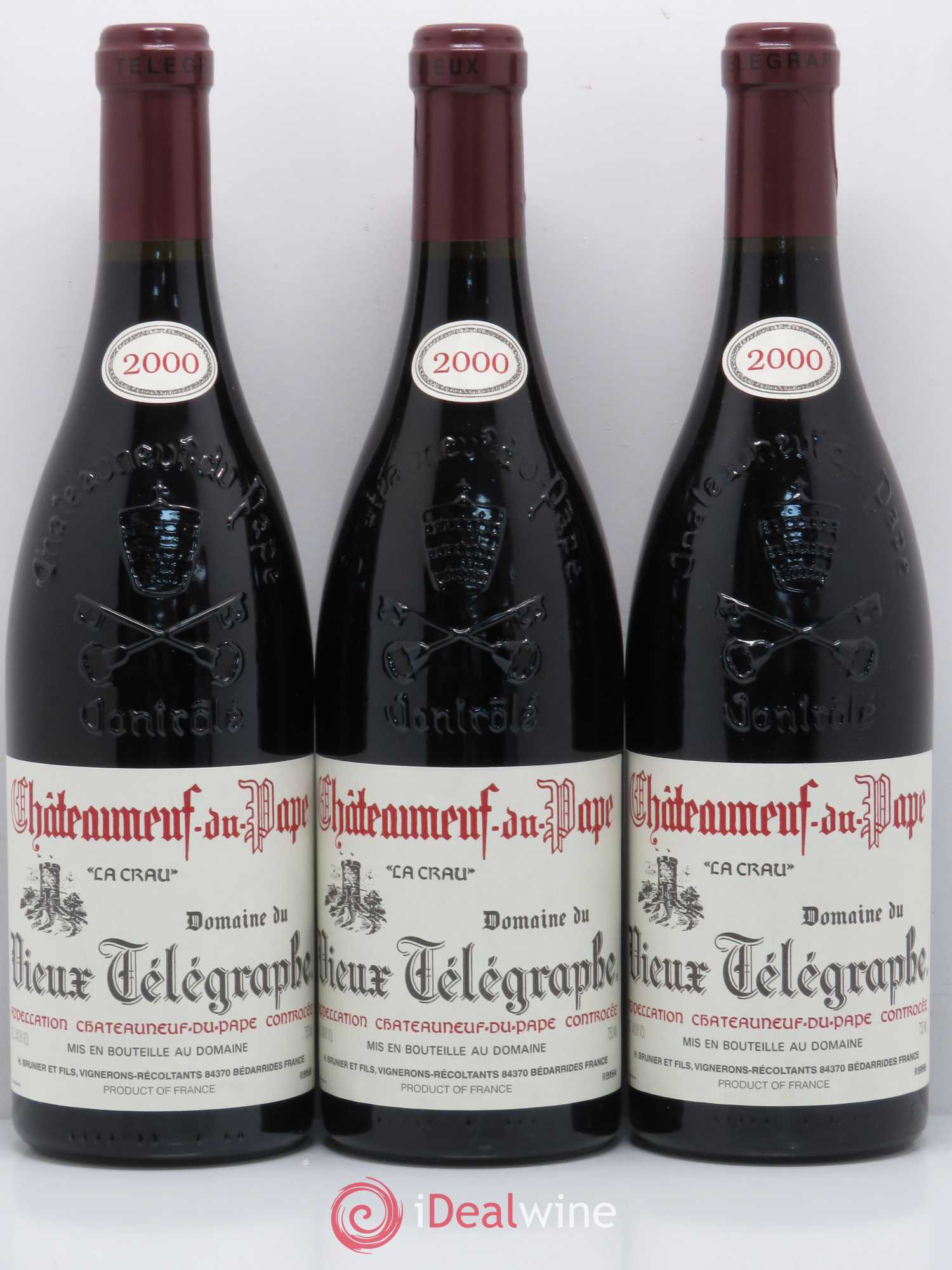 Châteauneuf-du-Pape Vieux Télégraphe (Domaine du) Vignobles Brunier 2000 - Lot de 12 bouteilles - 4