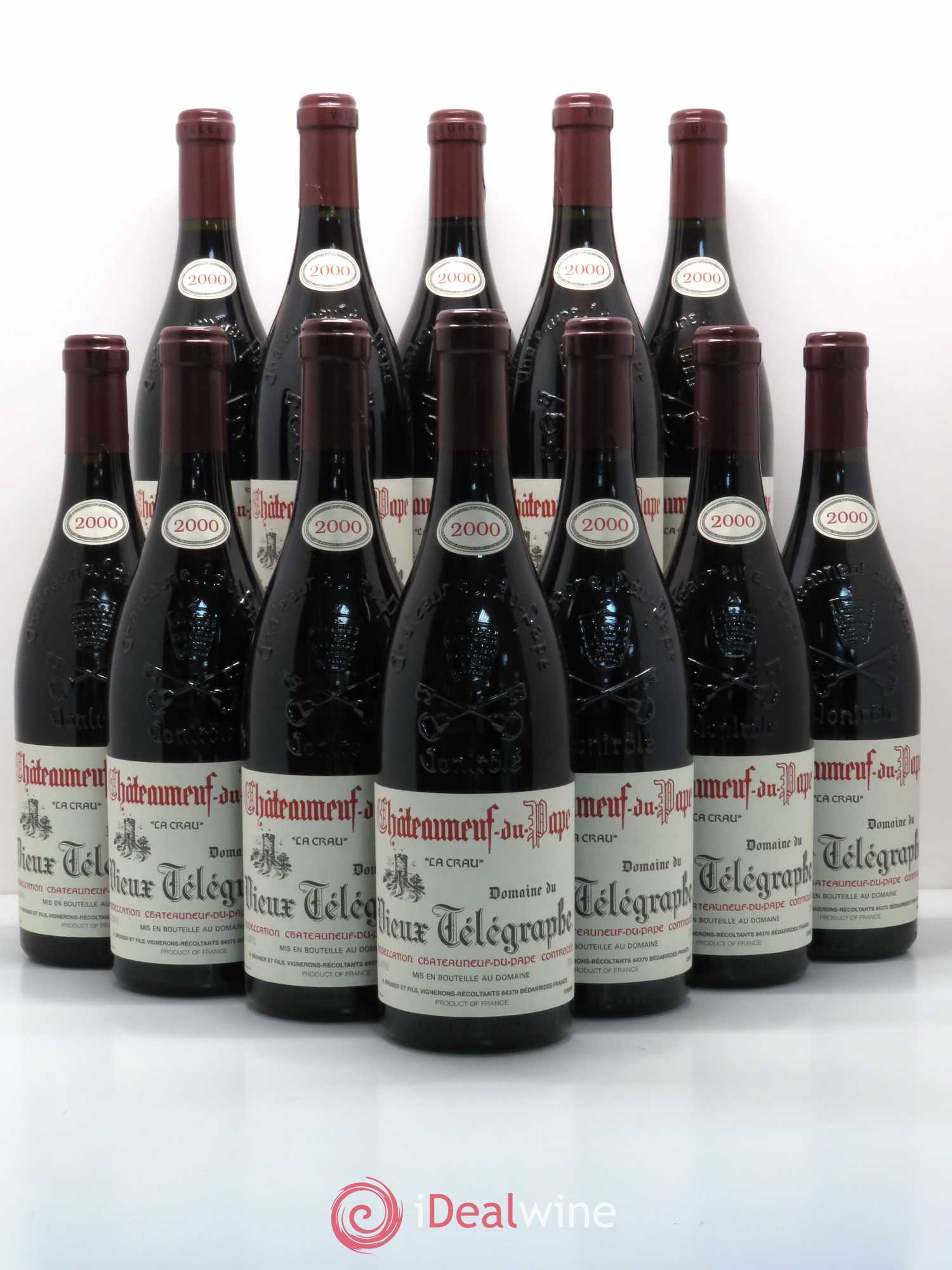 Châteauneuf-du-Pape Vieux Télégraphe (Domaine du) Vignobles Brunier 2000 - Lot de 12 bouteilles - 0