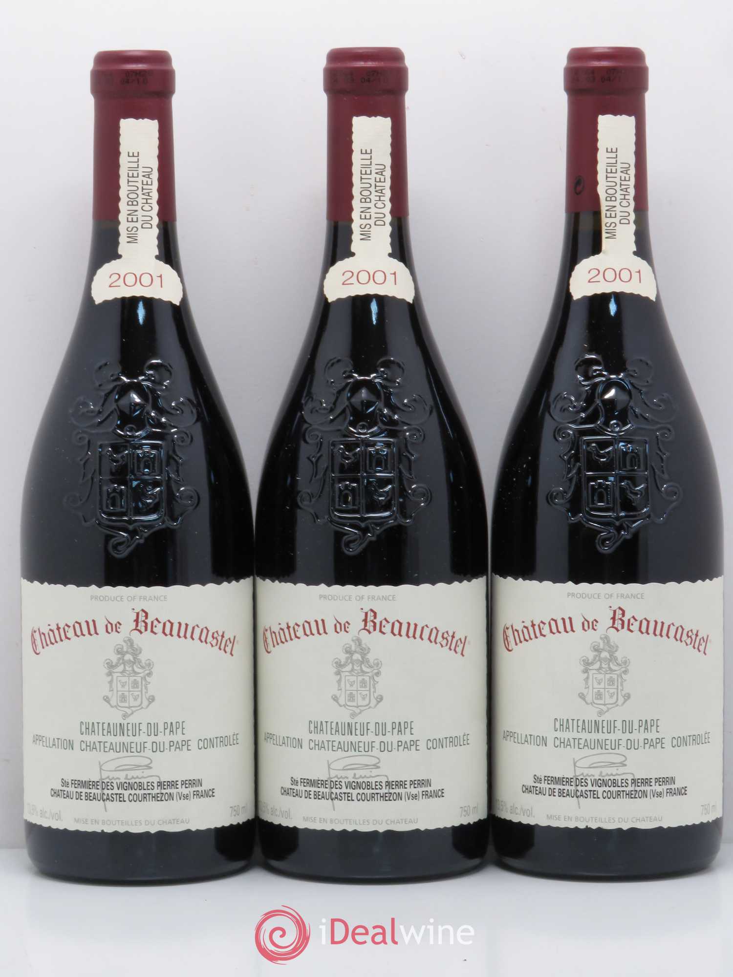 Châteauneuf-du-Pape Château de Beaucastel Famille Perrin 2001 - Lot de 6 bouteilles - 1