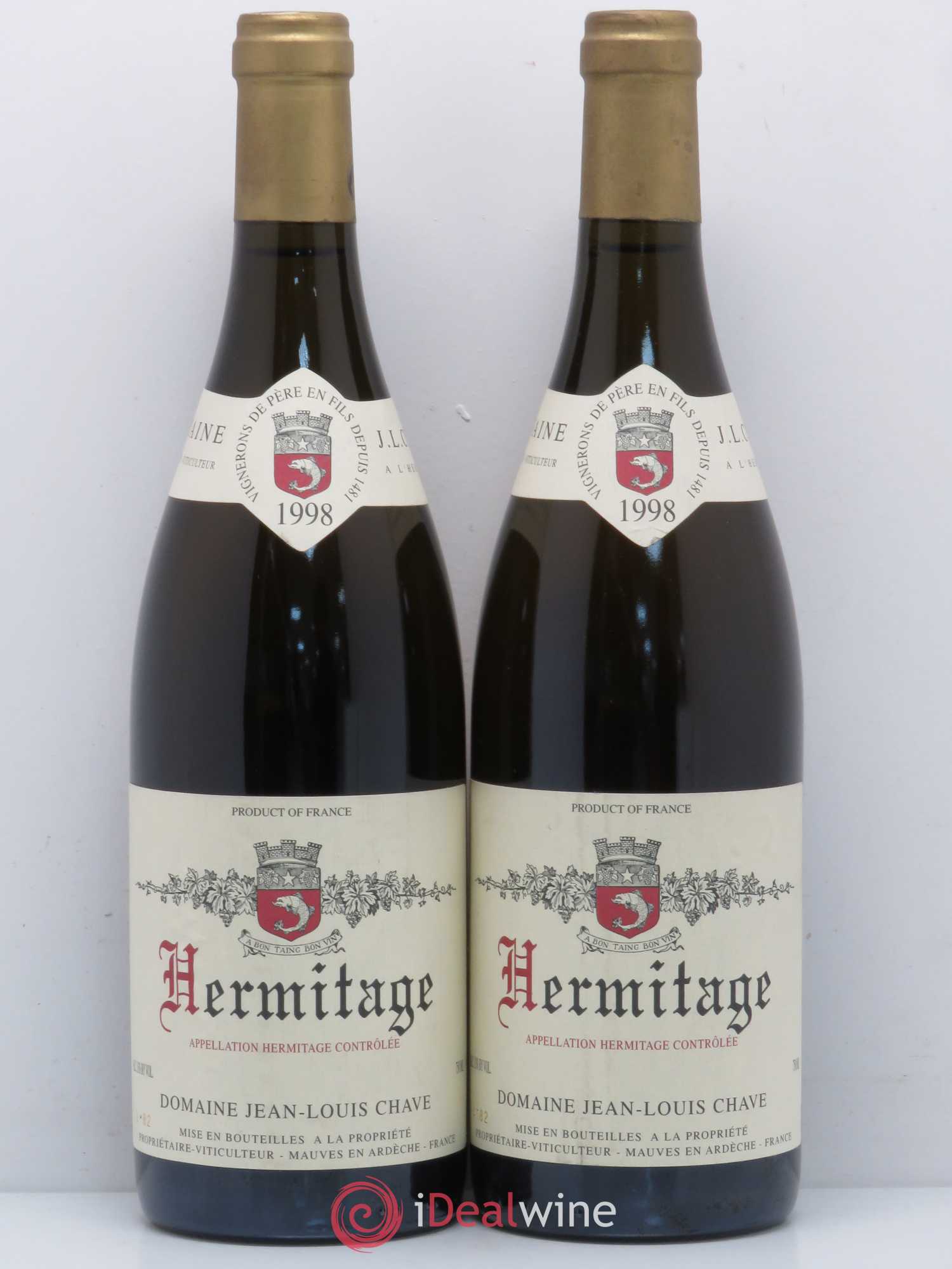 Hermitage Jean-Louis Chave 1998 - Lot de 2 bouteilles - 0