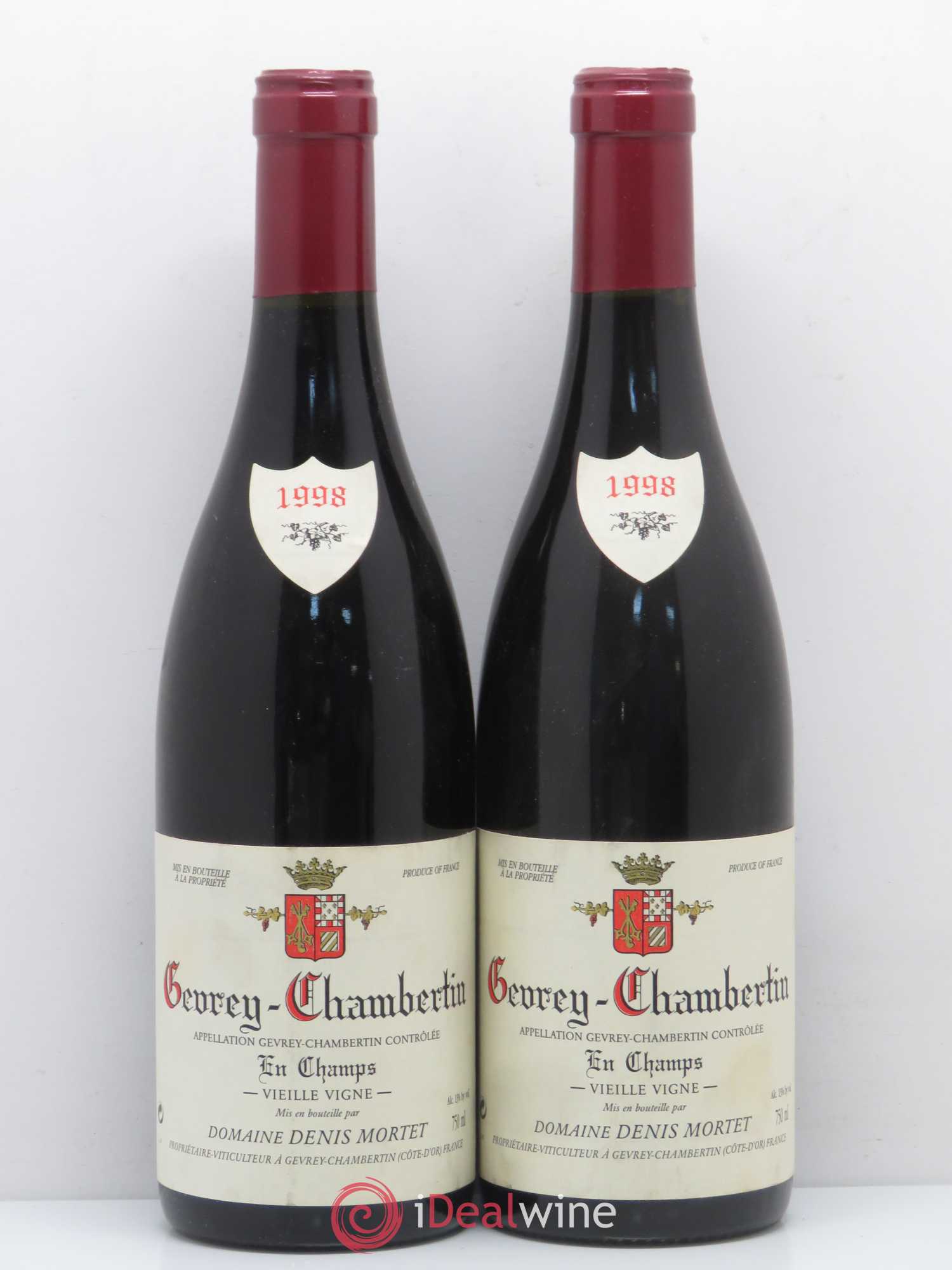 Gevrey-Chambertin En Champs Vieille Vigne Denis Mortet (Domaine) 1998 - Lot de 2 bouteilles - 0