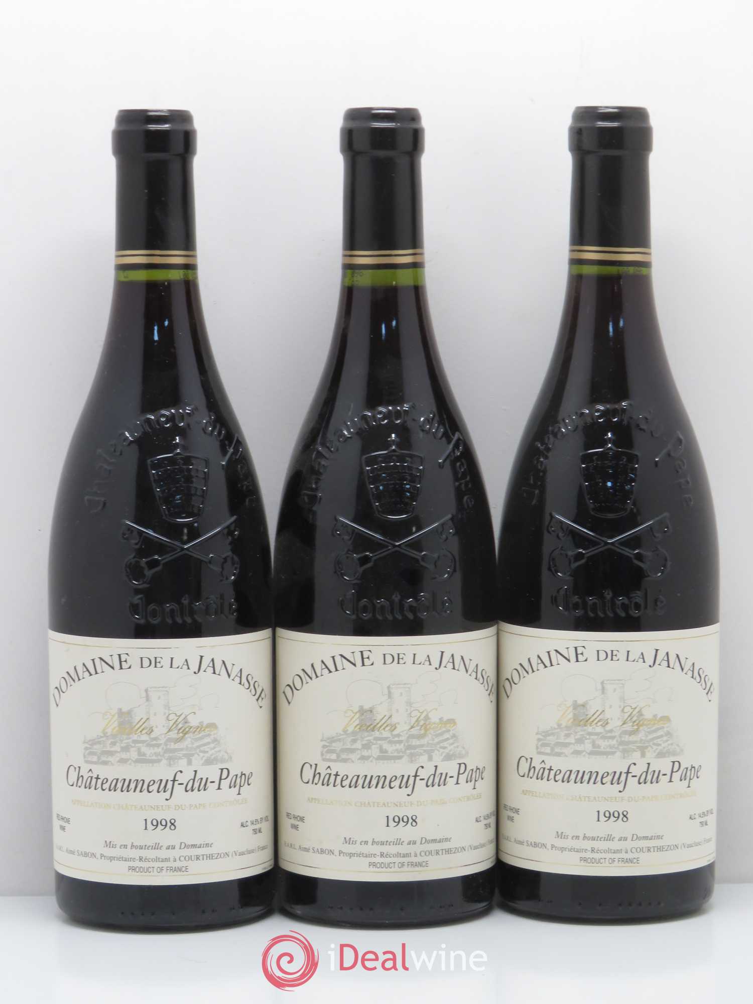 Châteauneuf-du-Pape Cuvée Vieilles Vignes La Janasse (Domaine de) 1998 - Lot de 3 bouteilles - 0