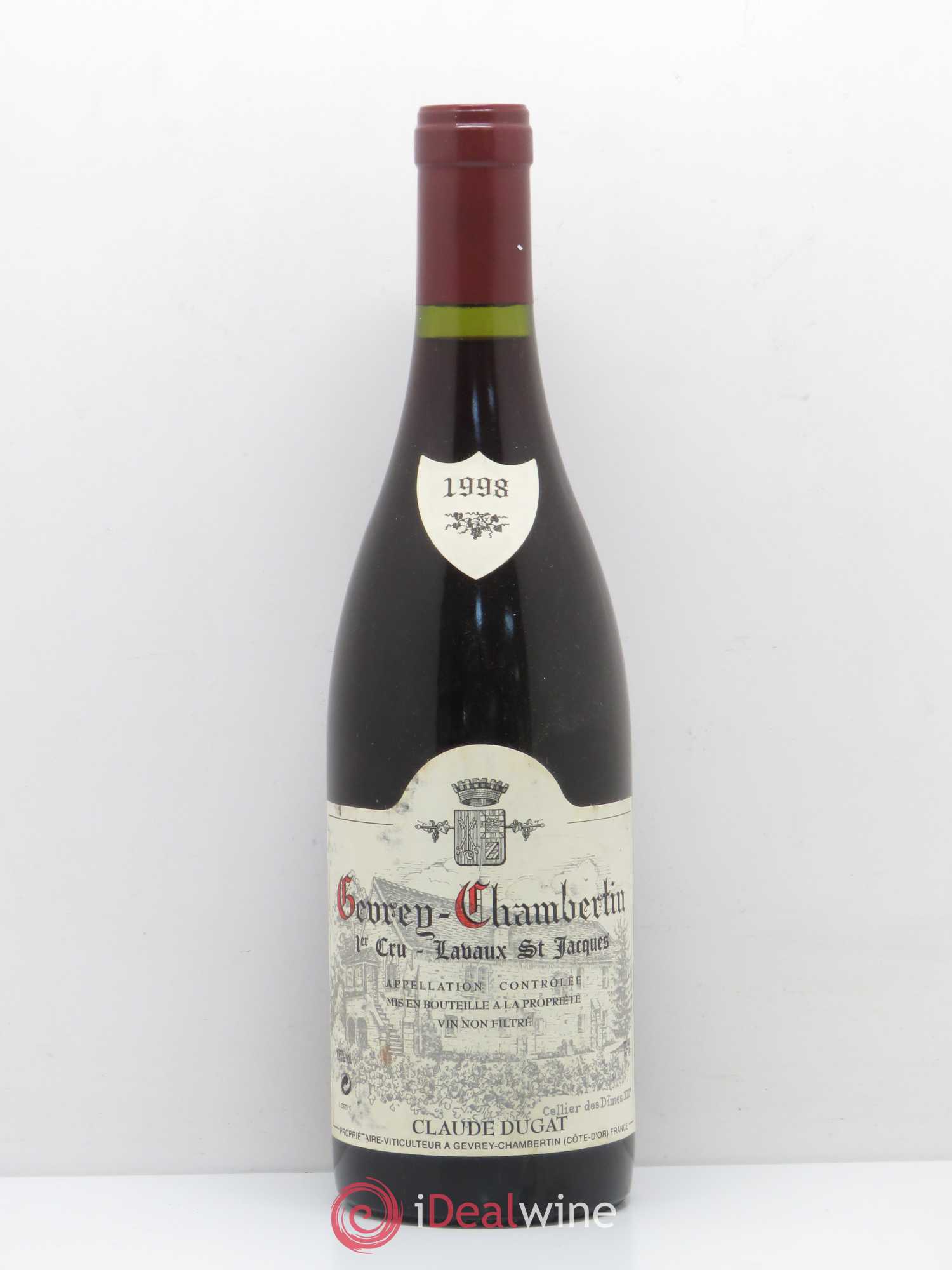 Gevrey-Chambertin 1er Cru Lavaux Saint-Jacques Claude Dugat 1998 - Lot de 1 bouteille - 0