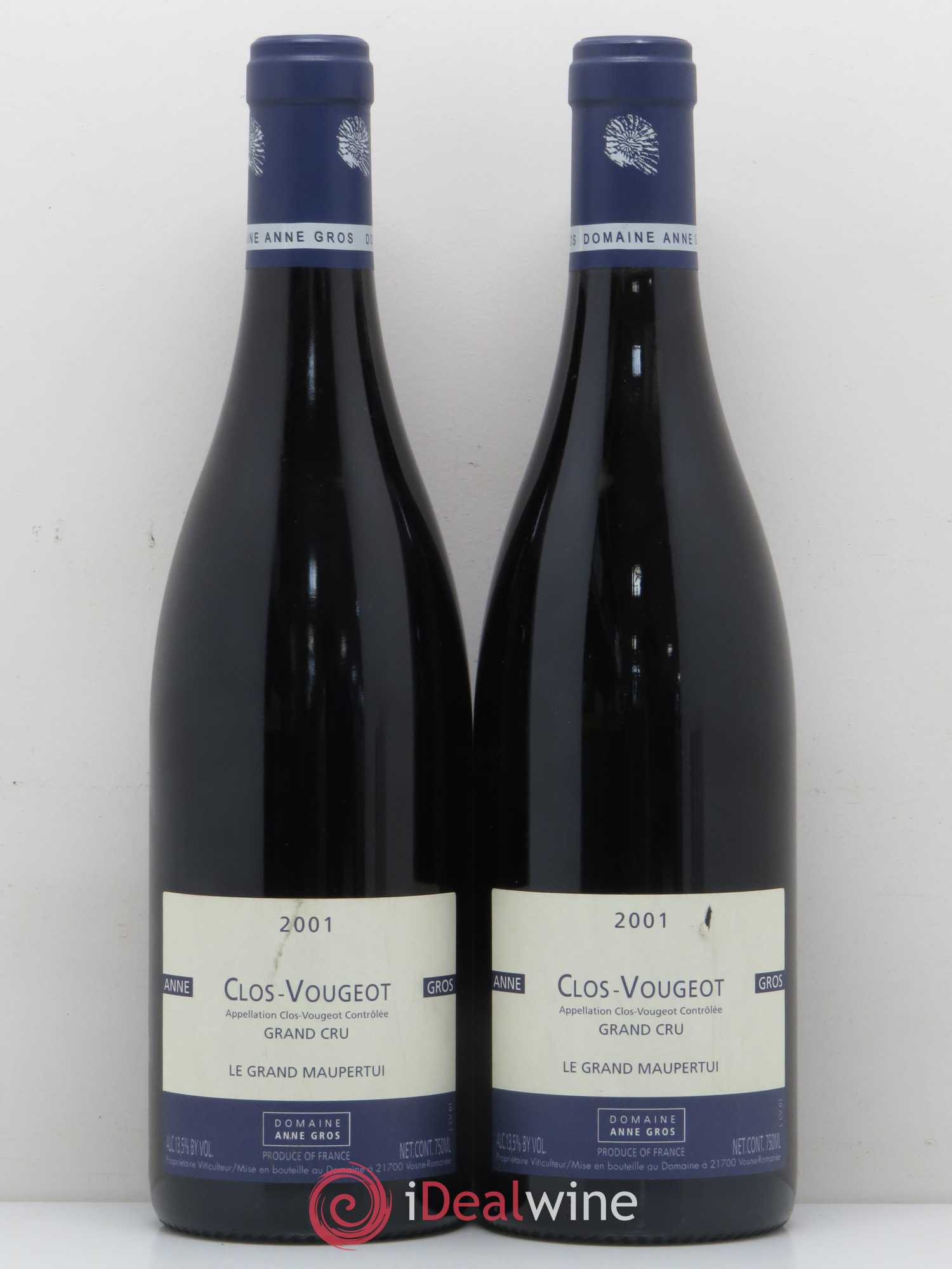 Clos de Vougeot Grand Cru Anne Gros Le Grand Maupertui 2001 - Lot de 2 bouteilles - 0