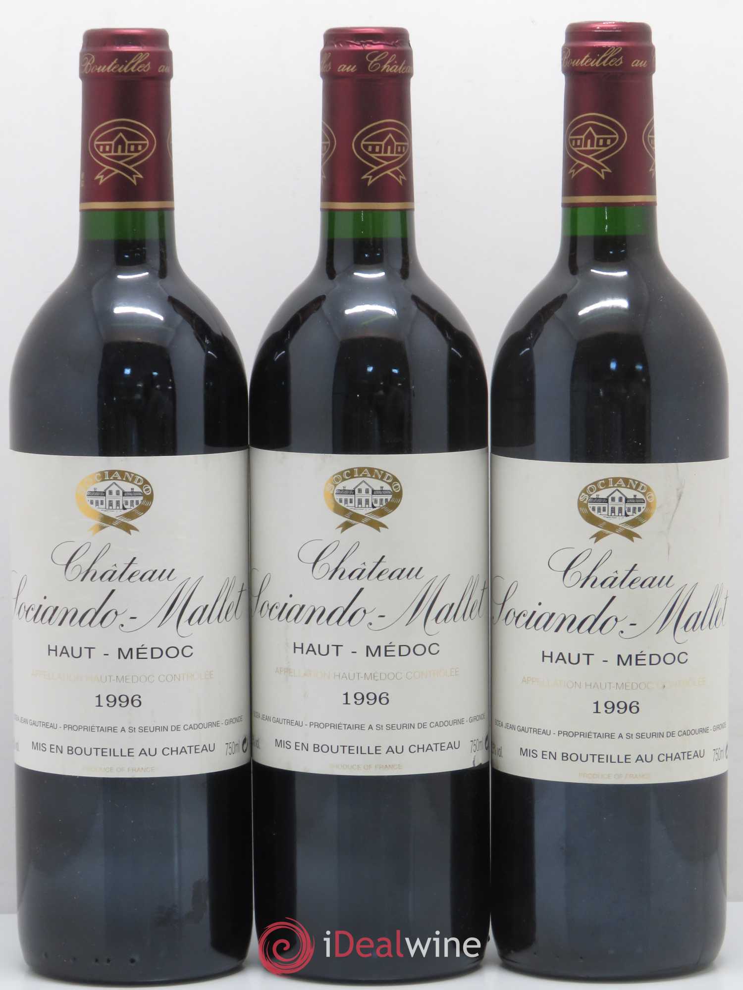 Château Sociando Mallet 1996 - Lot de 12 bouteilles - 2