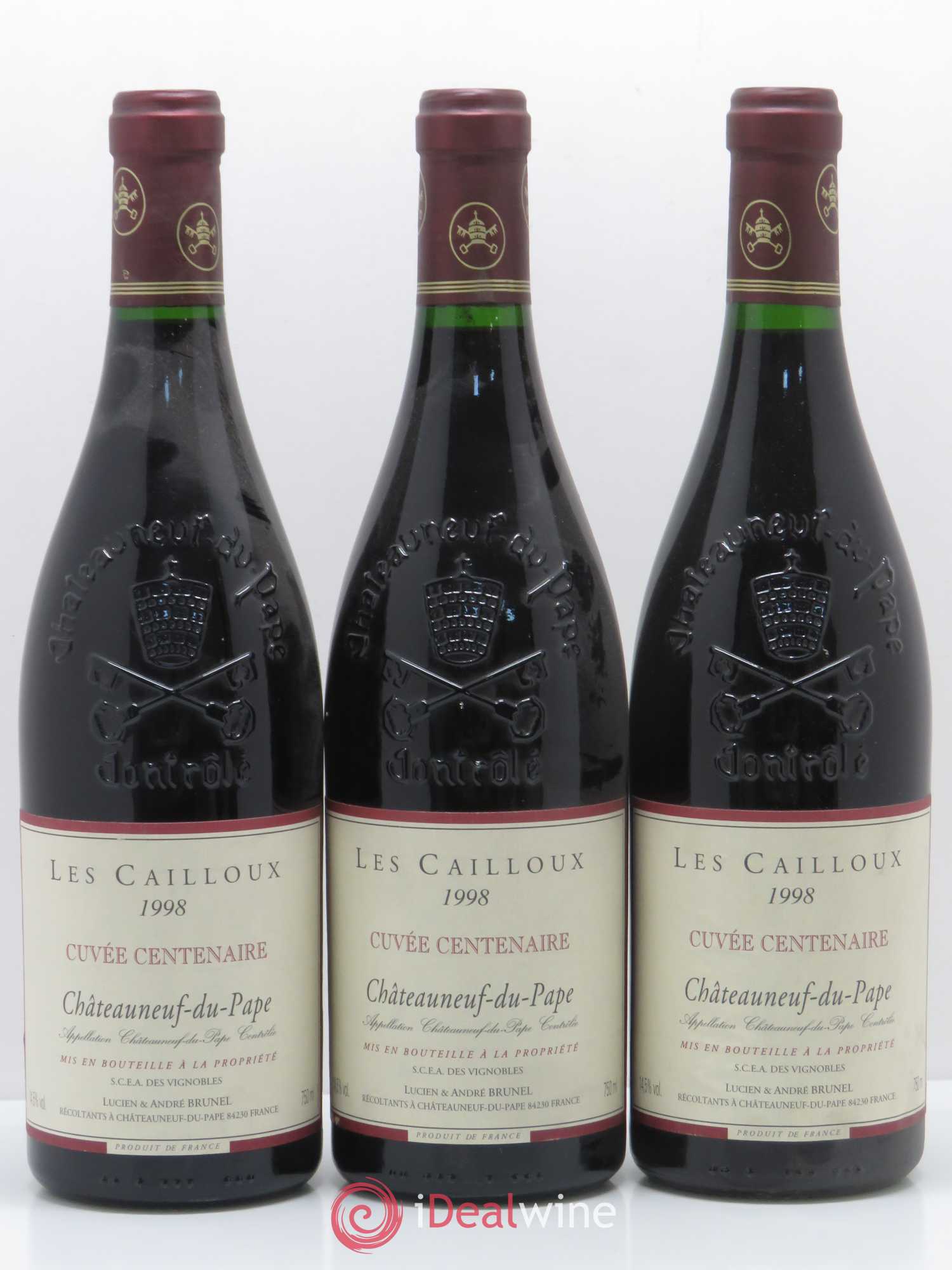 Châteauneuf-du-Pape Les Cailloux Cuvée Centenaire André Brunel 1998 - Lot de 12 bouteilles - 1