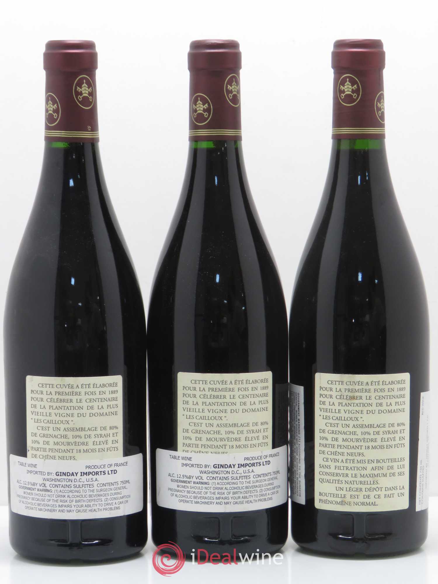 Châteauneuf-du-Pape Les Cailloux Cuvée Centenaire André Brunel 1998 - Lot de 12 bouteilles - 6