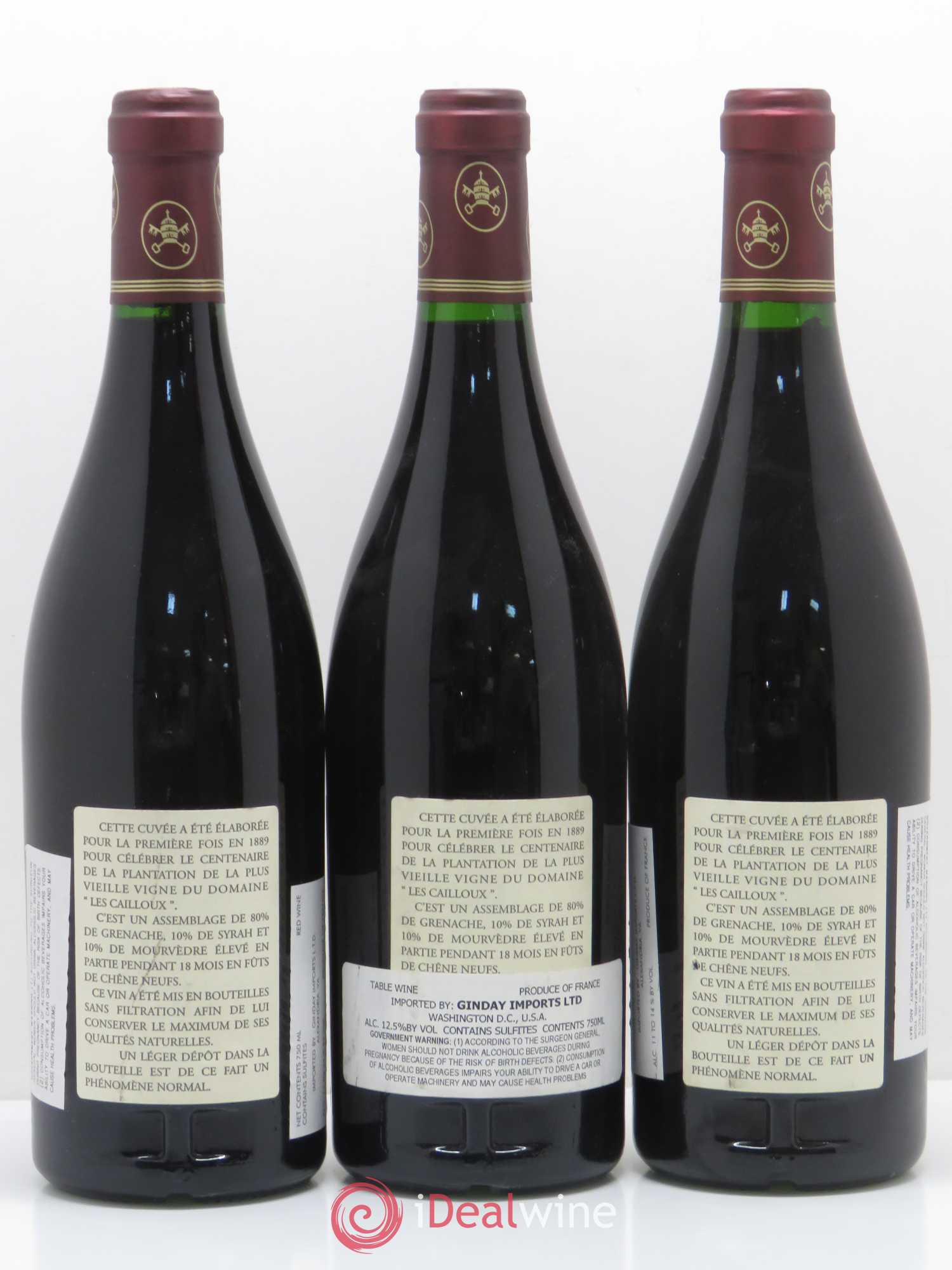 Châteauneuf-du-Pape Les Cailloux Cuvée Centenaire André Brunel 1998 - Lot de 12 bouteilles - 8