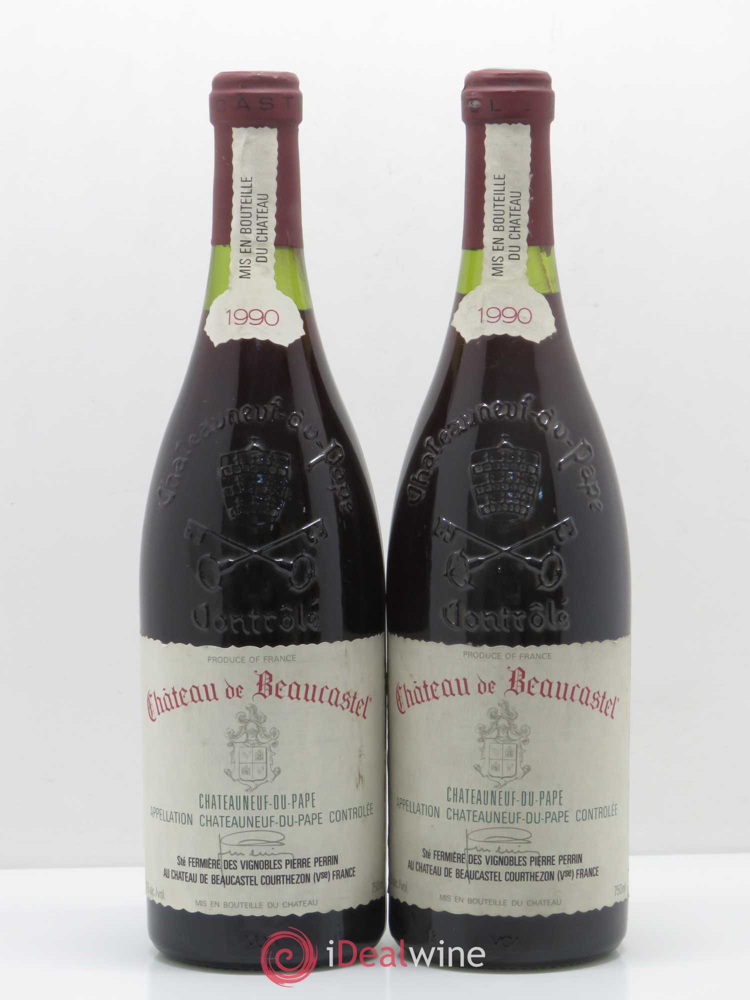 Châteauneuf-du-Pape Château de Beaucastel Famille Perrin 1990 - Lot de 2 bouteilles - 0