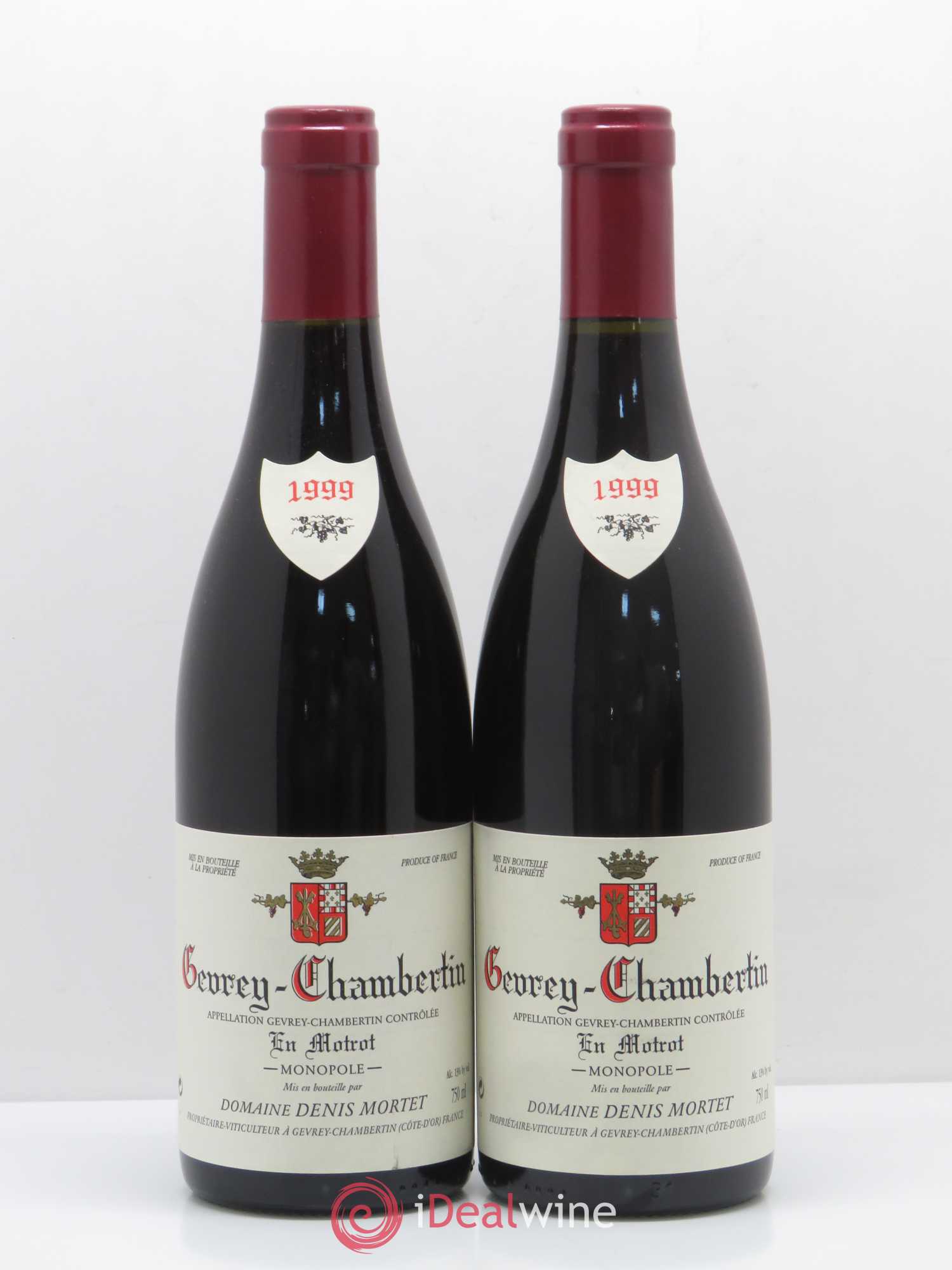 Gevrey-Chambertin En Motrot Denis Mortet (Domaine) 1999 - Lot de 2 bouteilles - 0