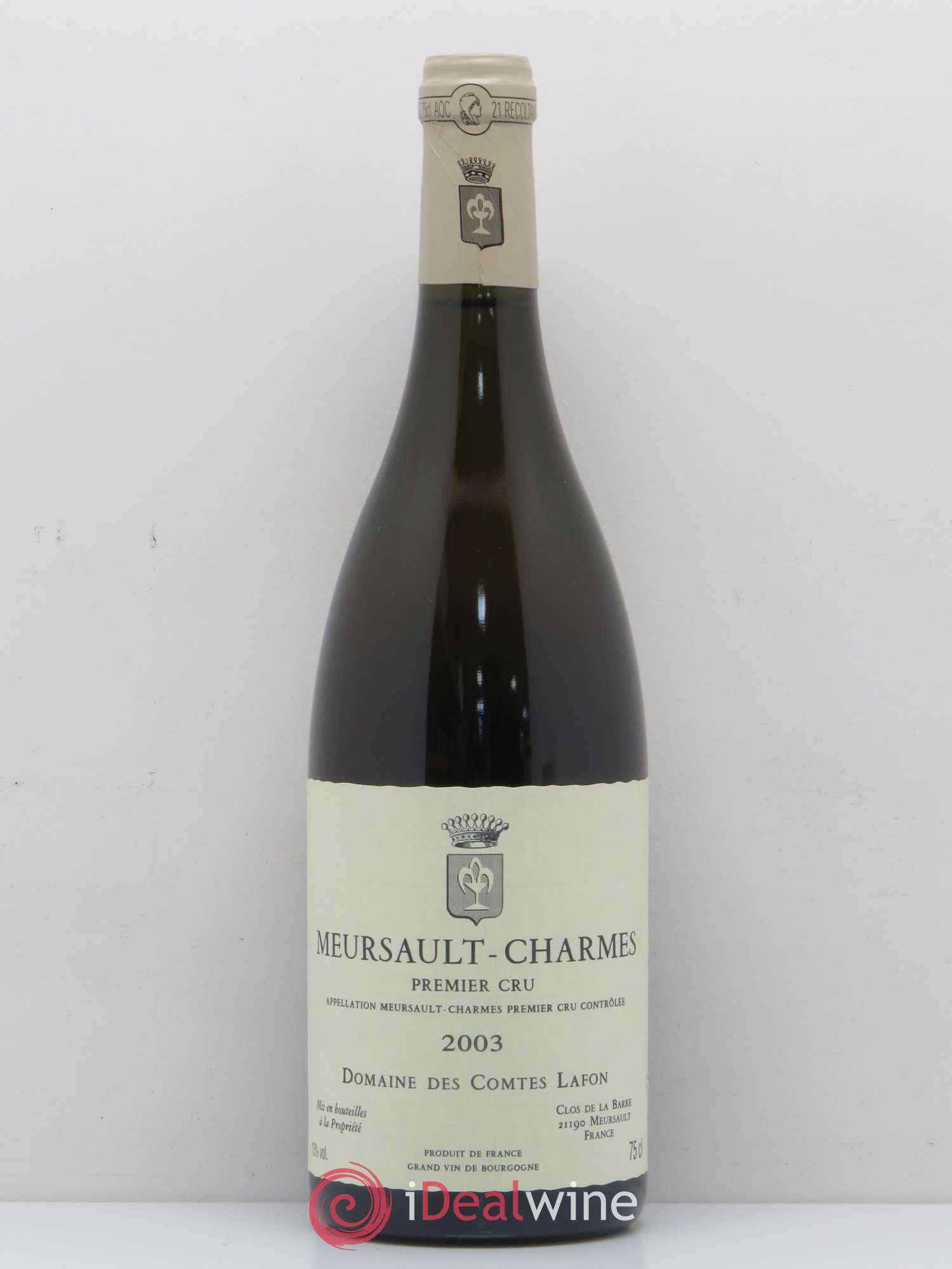 Meursault 1er Cru Charmes Comtes Lafon (Domaine des) 2003 - Lot de 1 bouteille - 0