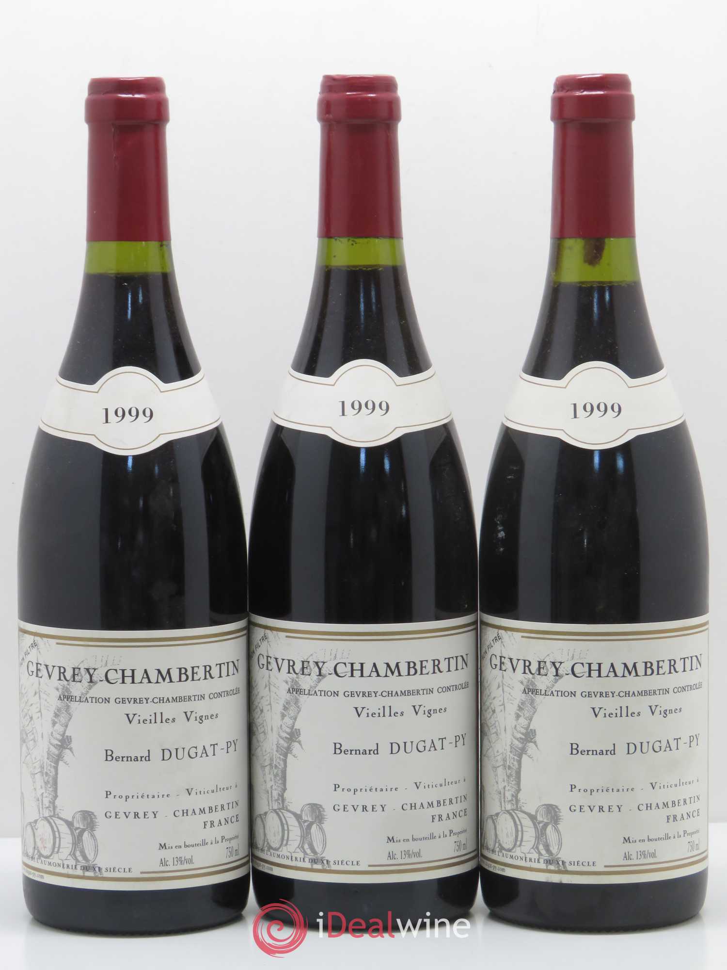 Gevrey-Chambertin Vieilles Vignes Dugat-Py 1999 - Lot de 3 bouteilles - 0