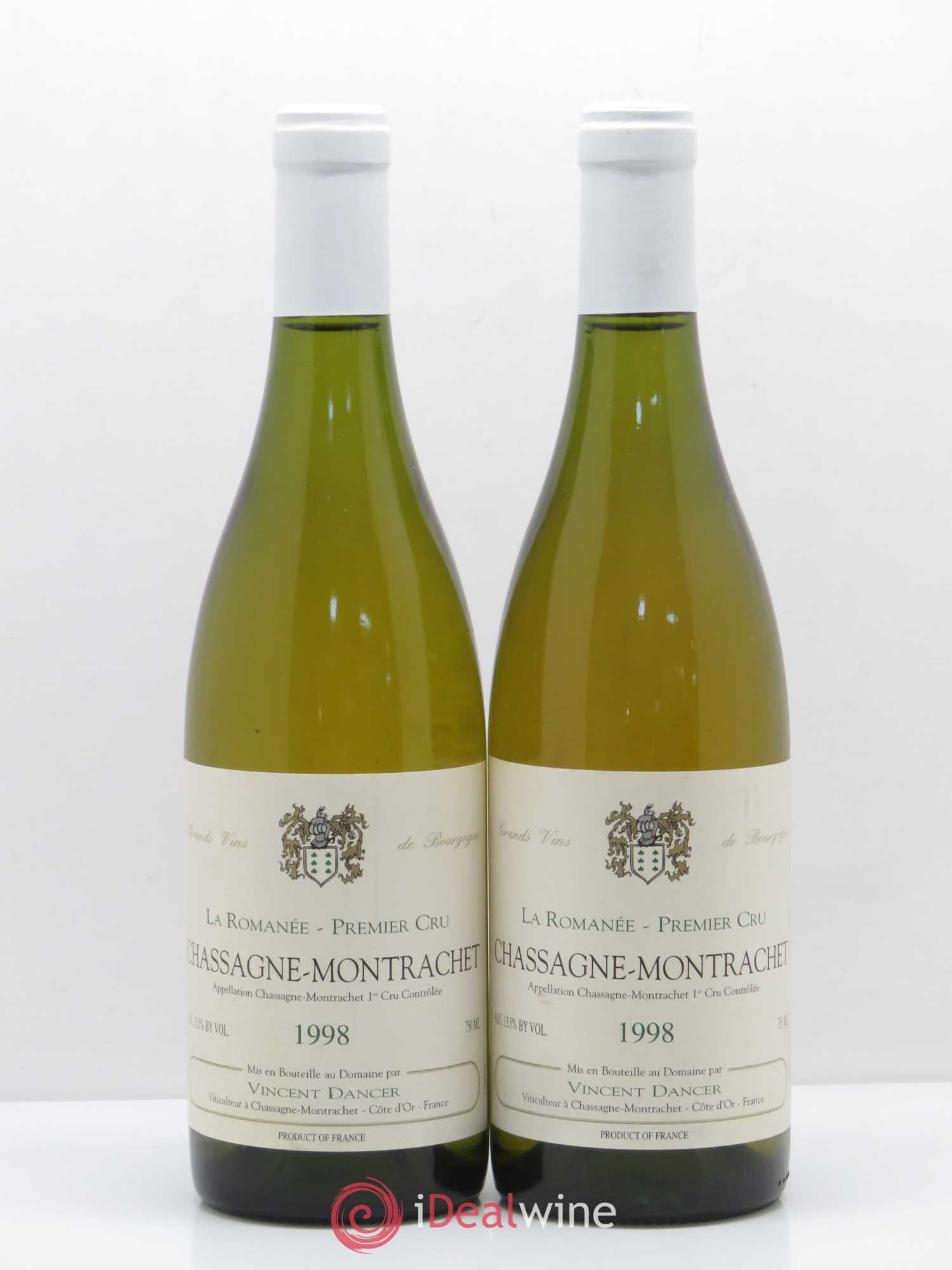Chassagne-Montrachet 1er Cru La Romanée Vincent Dancer 1998 - Lot de 2 bouteilles - 0