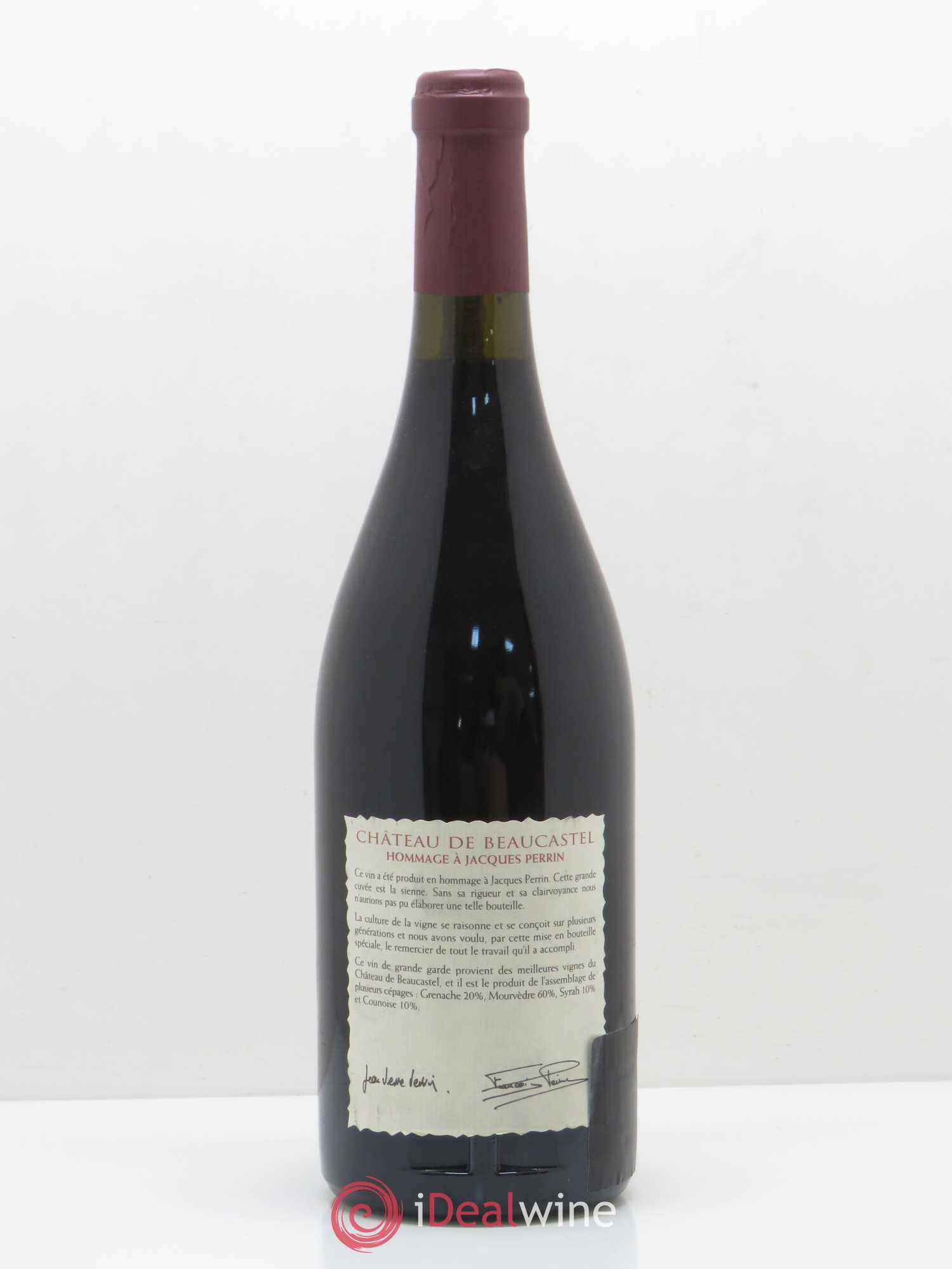 Châteauneuf-du-Pape Château de Beaucastel Hommage à Jacques Perrin Famille Perrin 2000 - Lot de 1 bouteille - 1