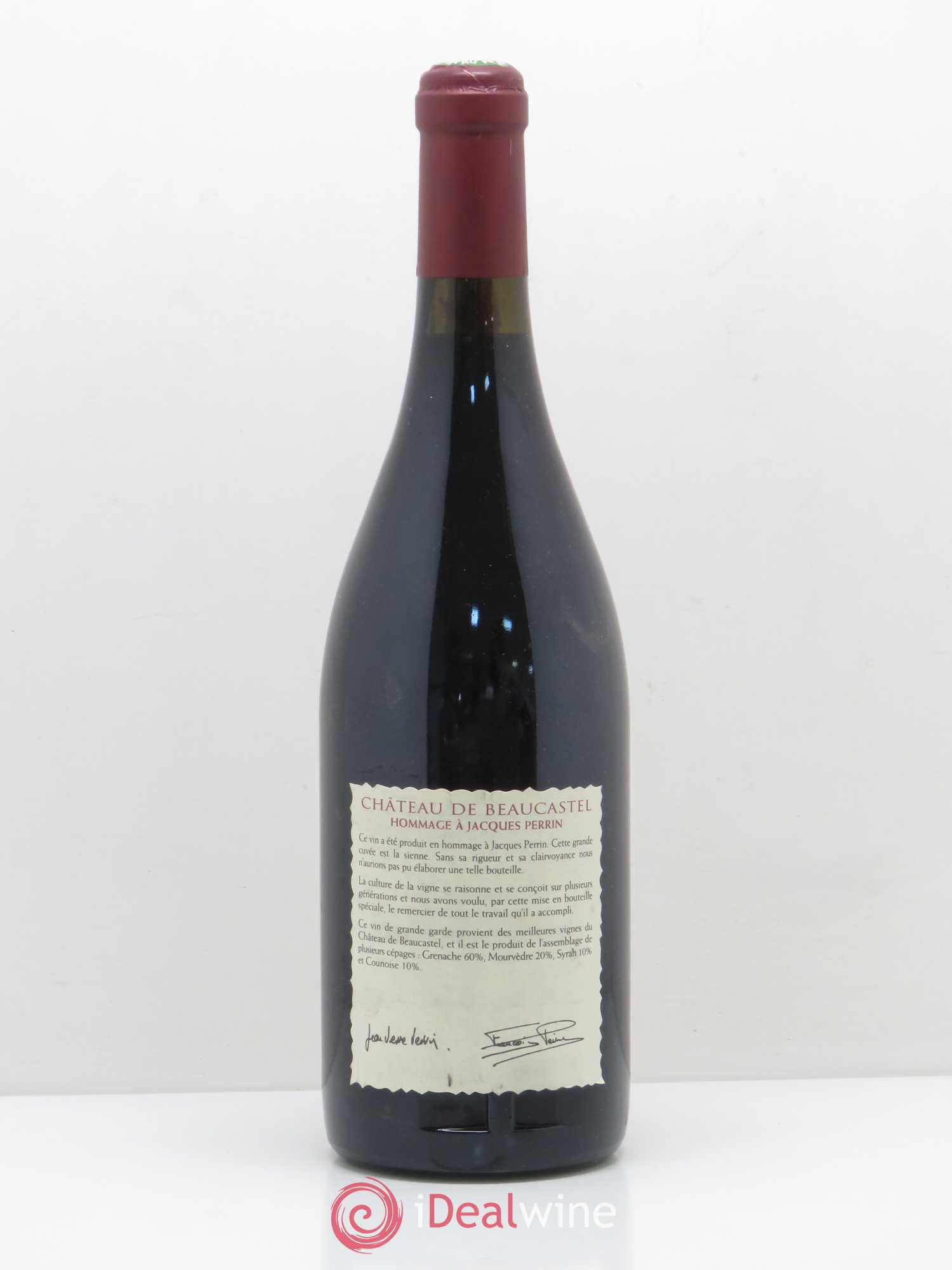 Châteauneuf-du-Pape Château de Beaucastel Hommage à Jacques Perrin Famille Perrin 1998 - Lot de 1 bouteille - 1