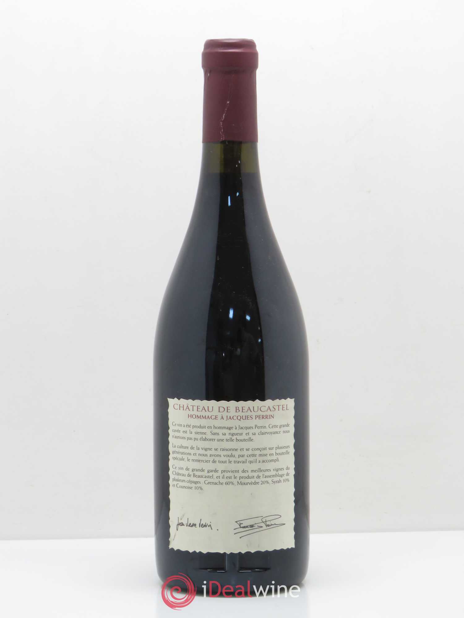 Châteauneuf-du-Pape Château de Beaucastel Hommage à Jacques Perrin Famille Perrin 1998 - Lot de 1 bouteille - 1