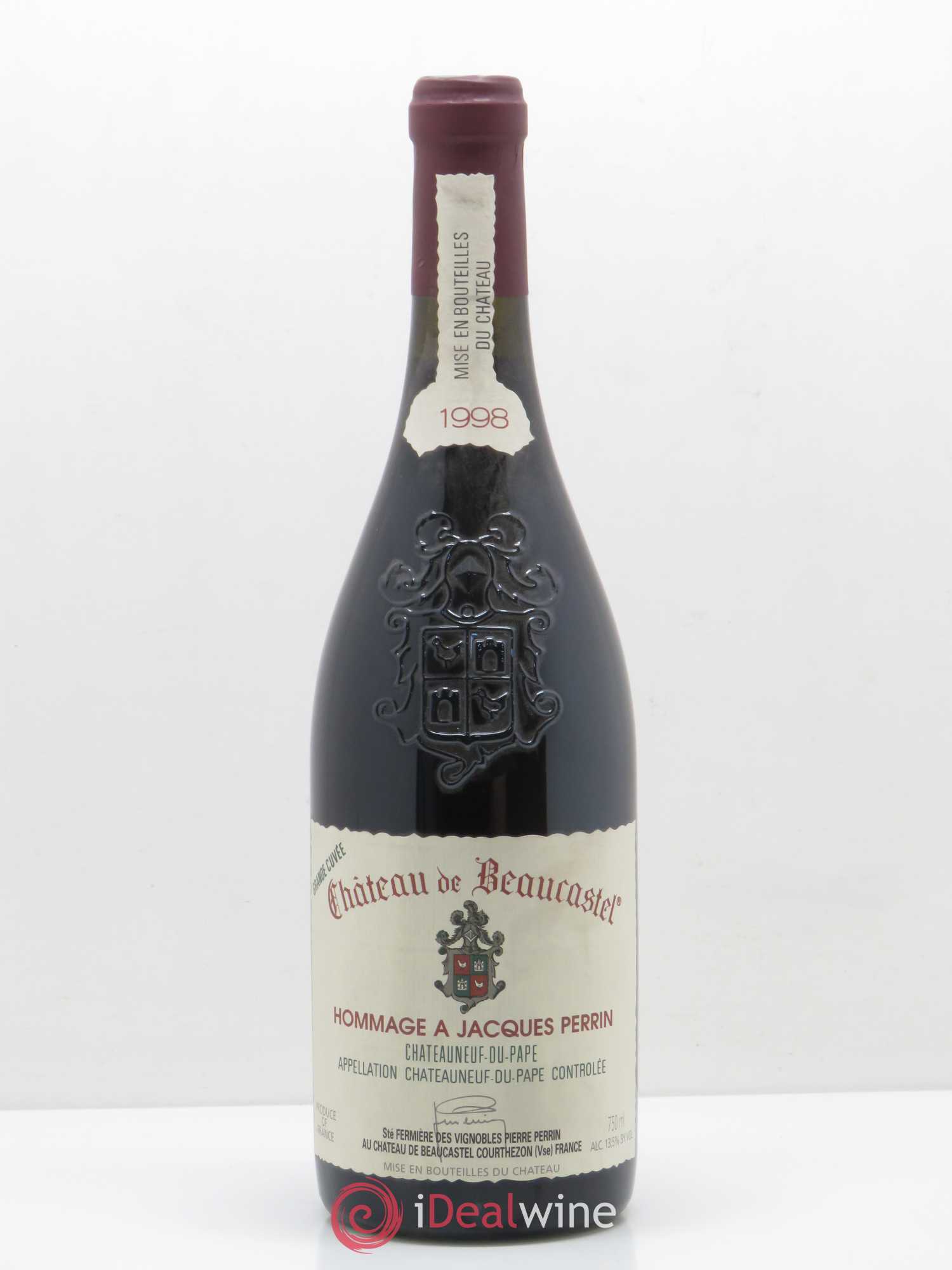 Châteauneuf-du-Pape Château de Beaucastel Hommage à Jacques Perrin Famille Perrin 1998 - Lot de 1 bouteille - 0