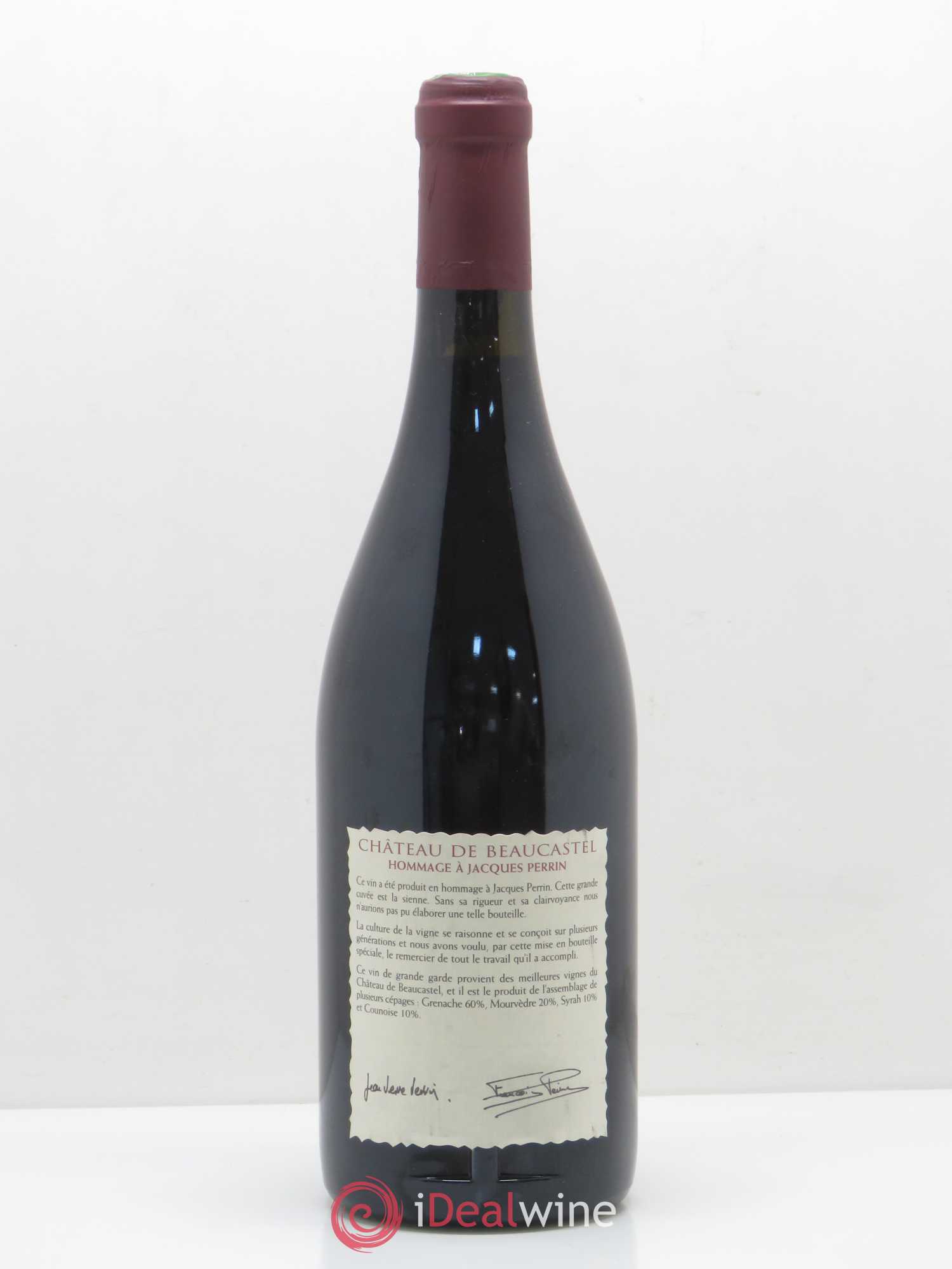 Châteauneuf-du-Pape Château de Beaucastel Hommage à Jacques Perrin Famille Perrin 1998 - Lot de 1 bouteille - 1