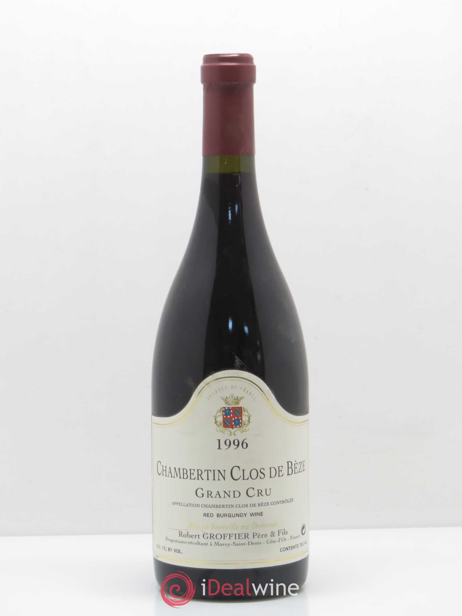 Chambertin Clos de Bèze Grand Cru Robert Groffier Père & Fils (Domaine) 1996 - Lot de 1 bouteille - 0