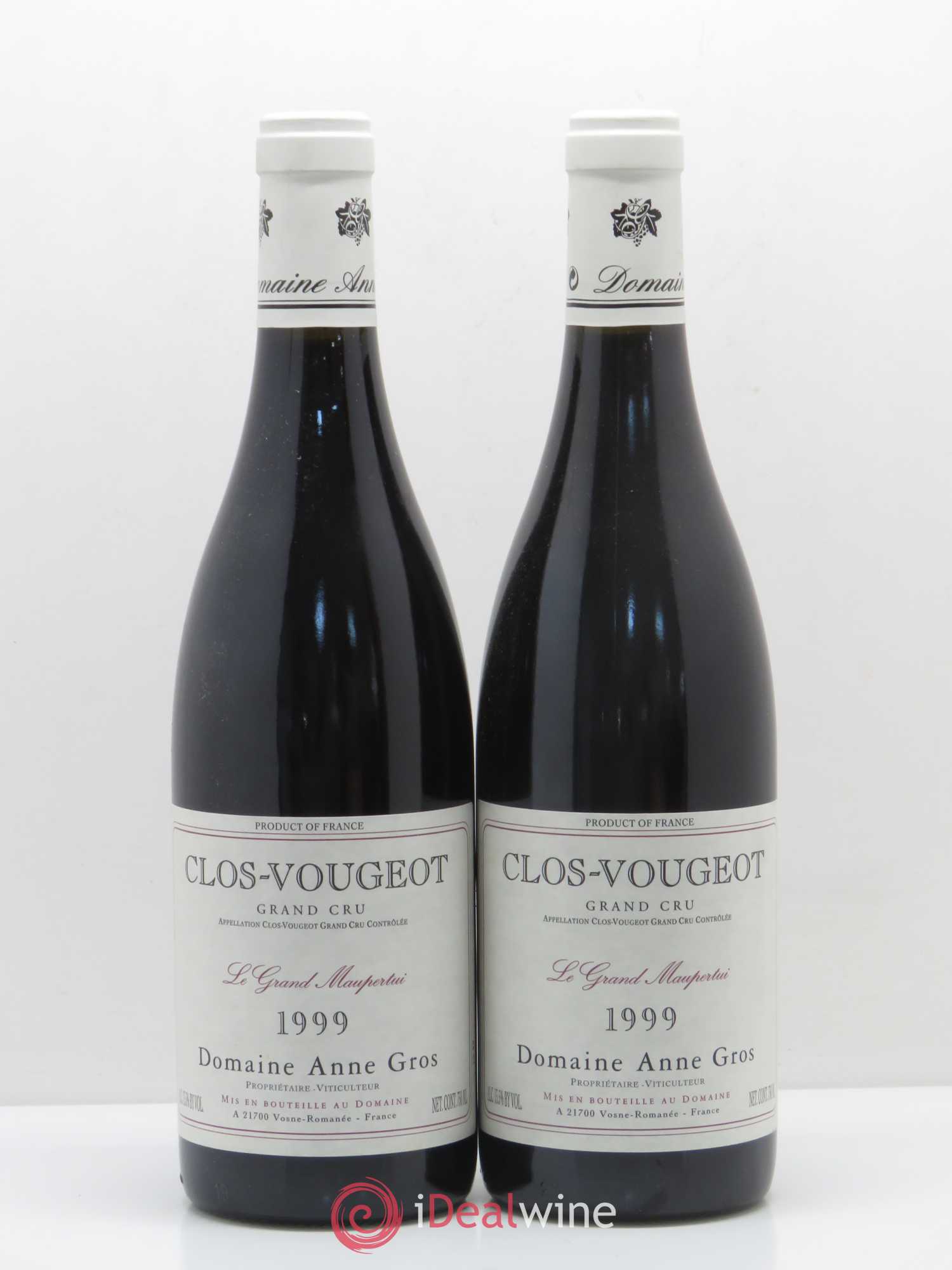 Clos de Vougeot Grand Cru Anne Gros Le Grand Maupertui 1999 - Lot de 2 bouteilles - 0
