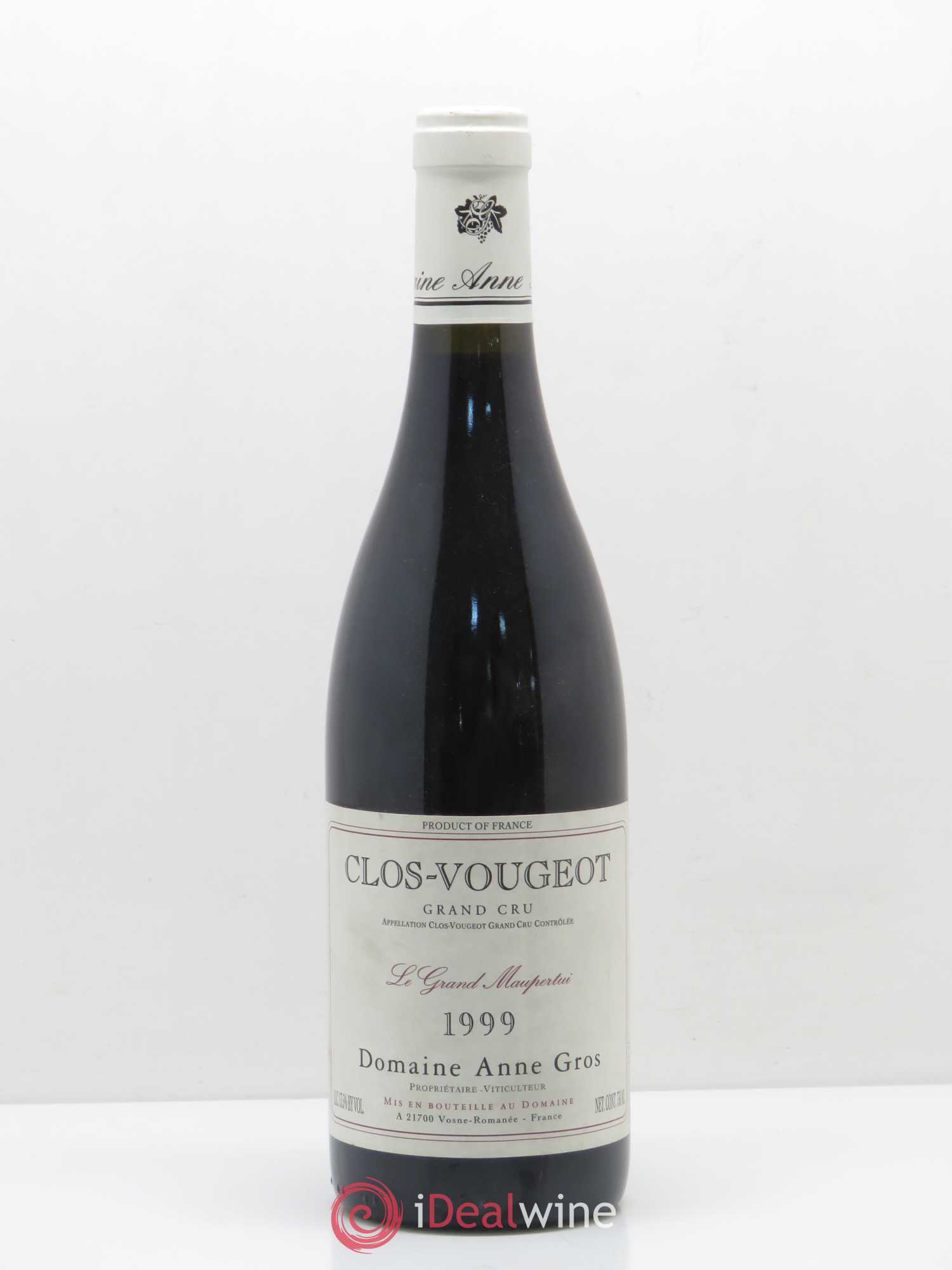 Clos de Vougeot Grand Cru Anne Gros Le Grand Maupertui 1999 - Lot de 1 bouteille - 0