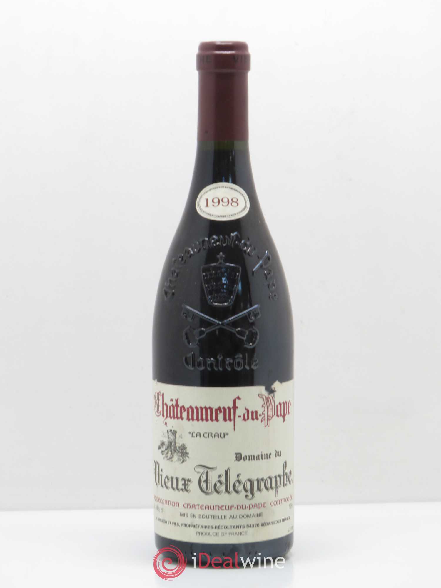 Châteauneuf-du-Pape Vieux Télégraphe (Domaine du) Vignobles Brunier 1998 - Lot de 1 bouteille - 0