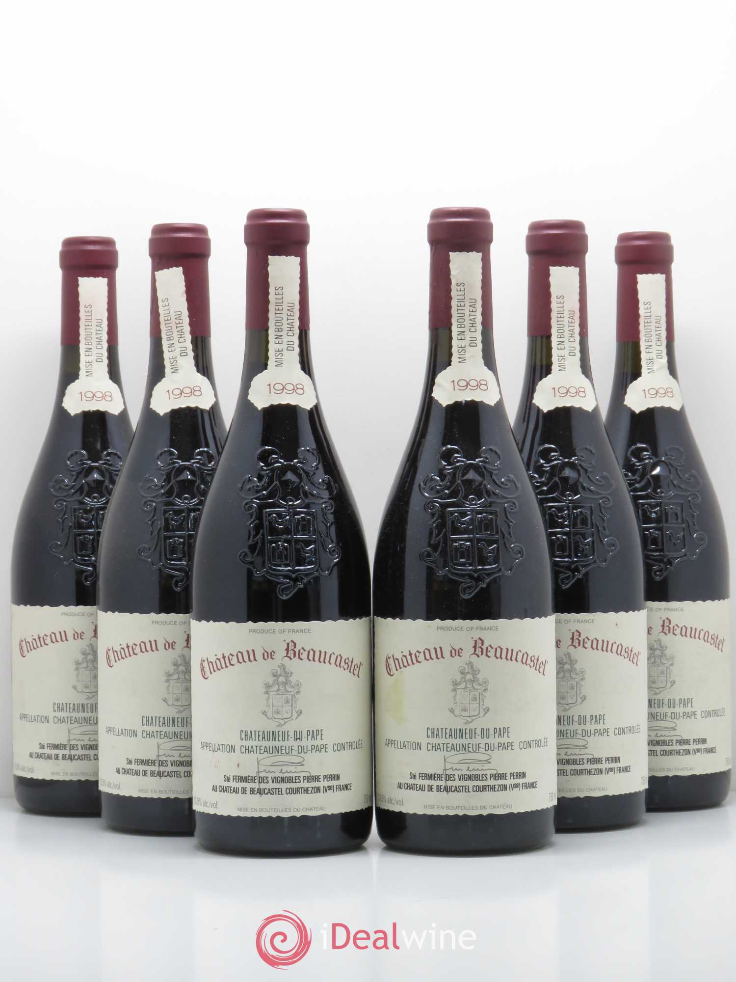 Châteauneuf-du-Pape Château de Beaucastel Famille Perrin 1998 - Lot de 6 bouteilles - 0