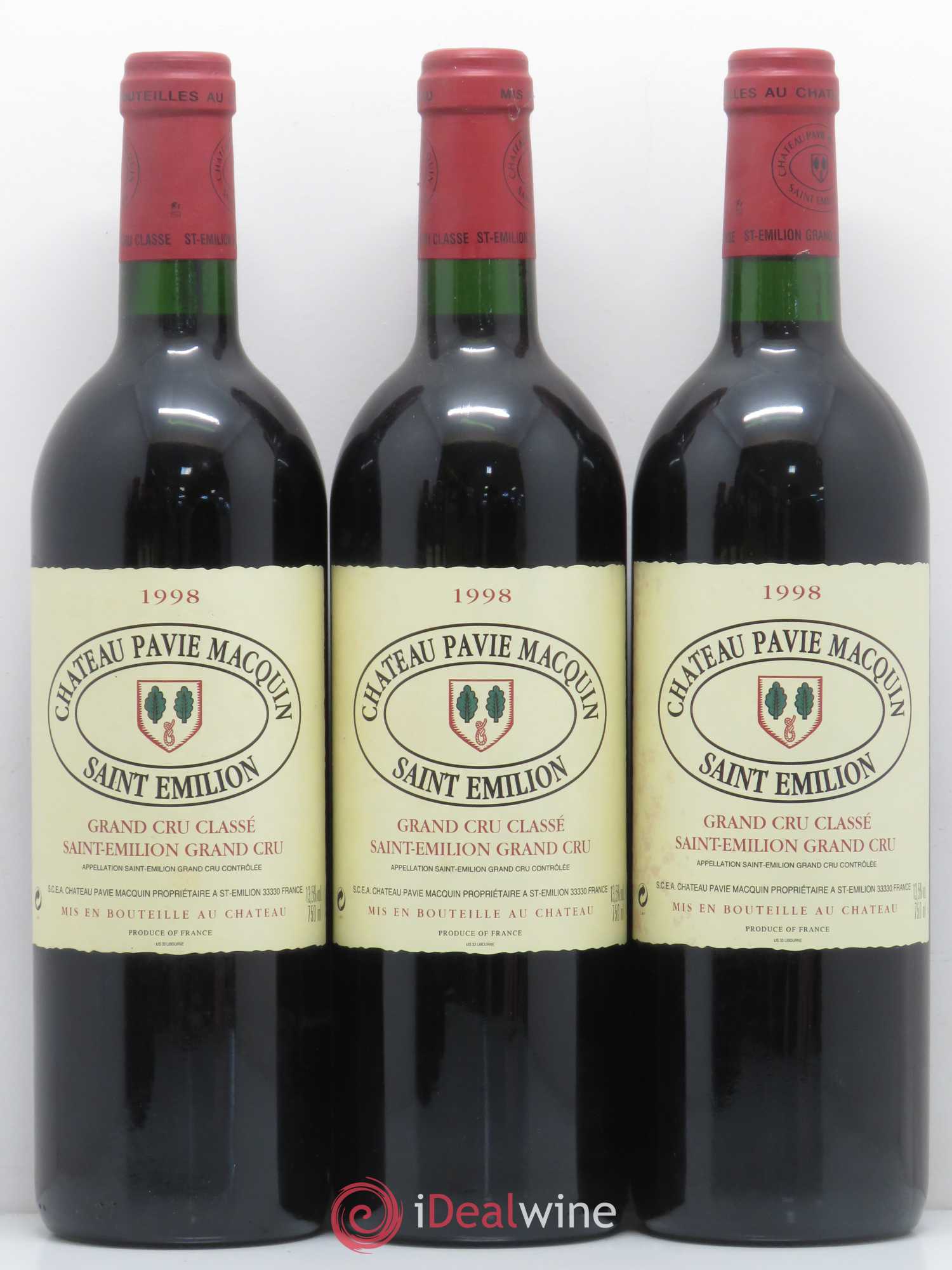 Château Pavie Macquin 1er Grand Cru Classé B  (sans prix de réserve) 1998 - Lot de 11 bouteilles - 1