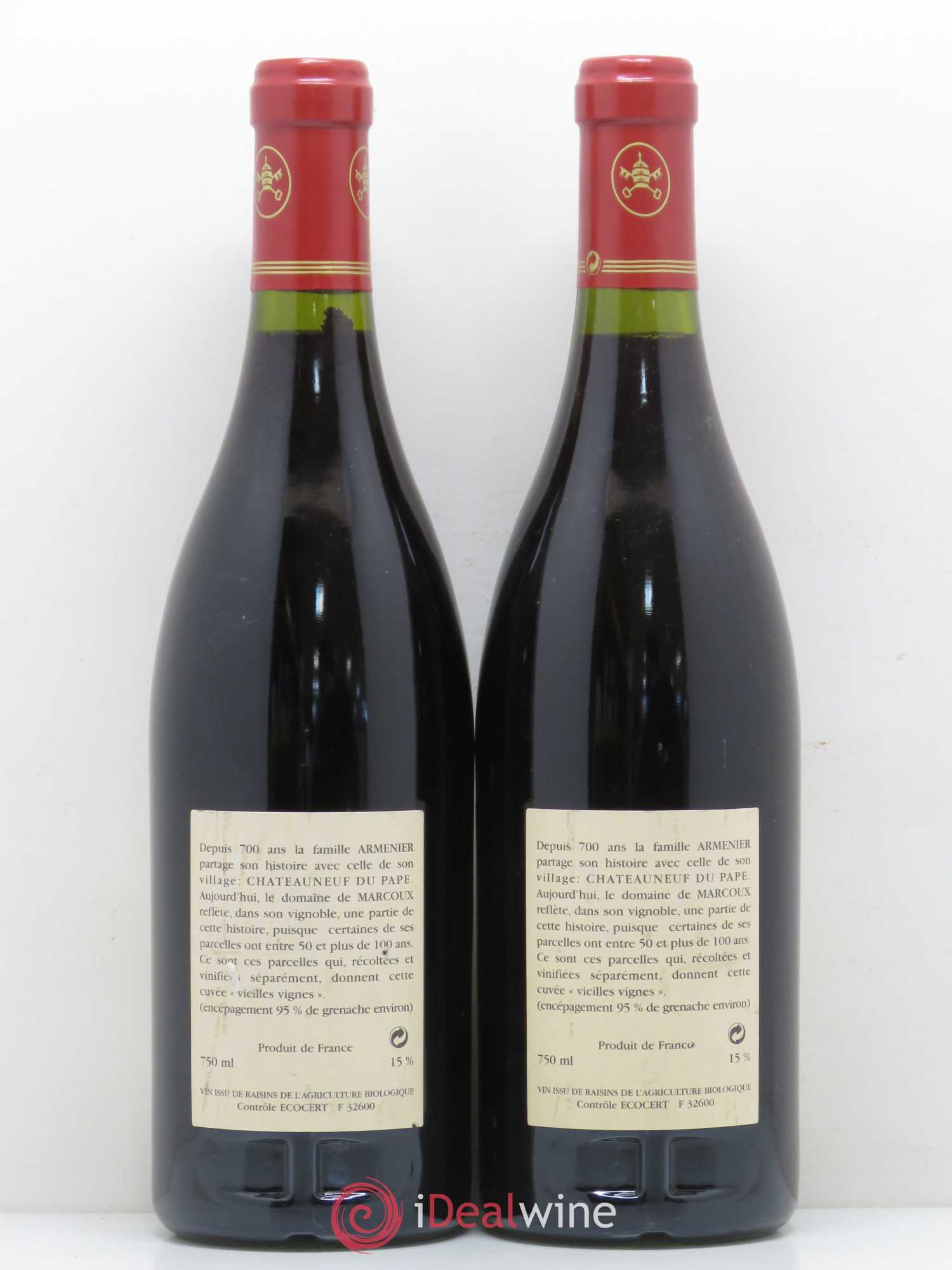 Châteauneuf-du-Pape Vieilles Vignes Marcoux (Domaine de) 2001 - Lot de 2 bouteilles - 1