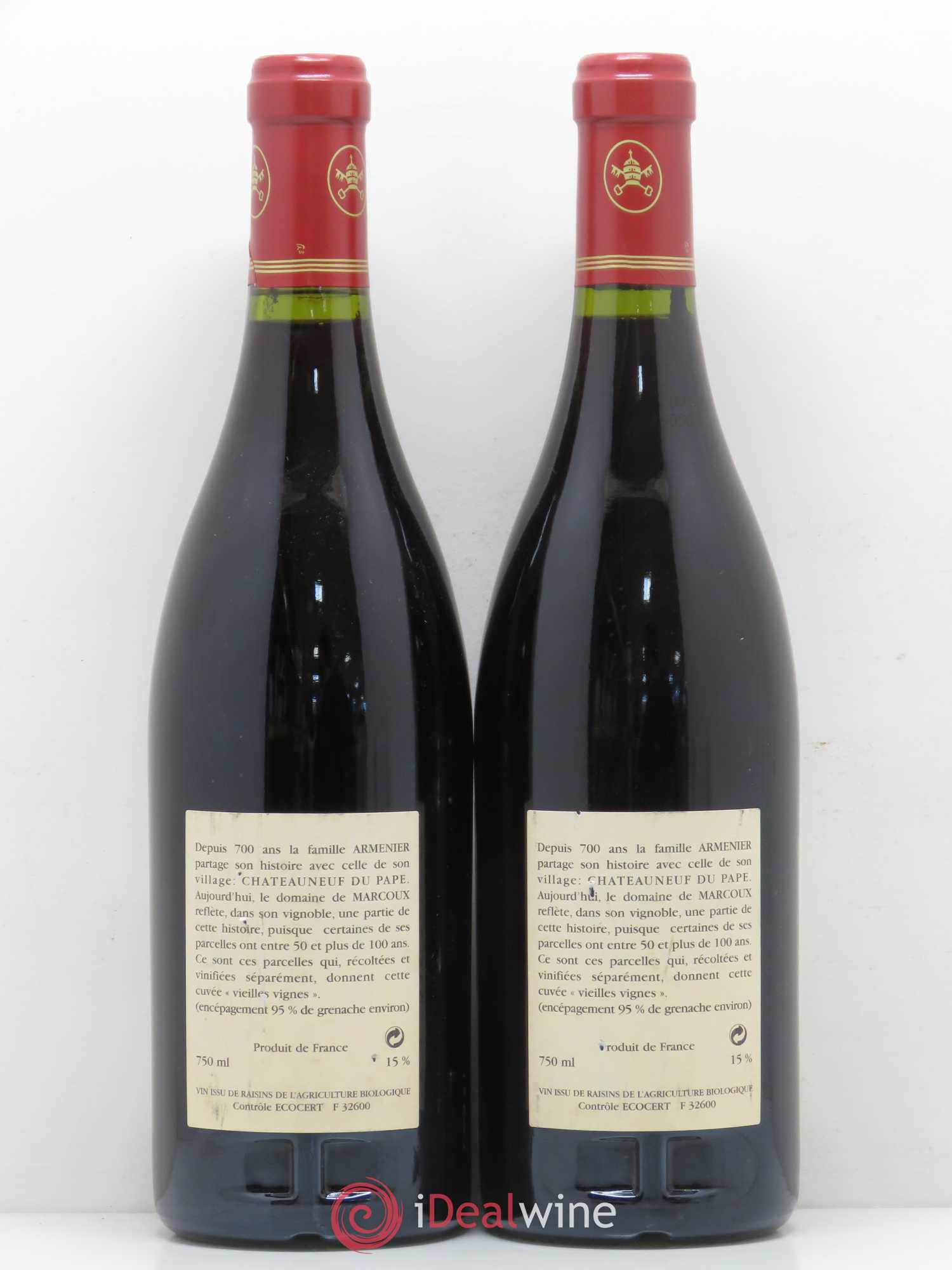 Châteauneuf-du-Pape Vieilles Vignes Marcoux (Domaine de) 2001 - Lot de 2 bouteilles - 1