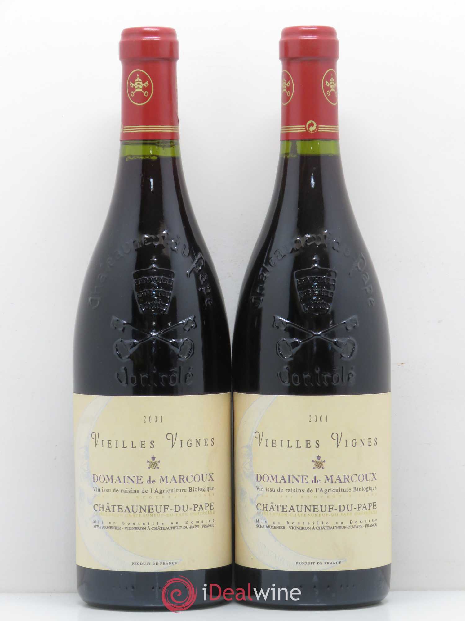 Châteauneuf-du-Pape Vieilles Vignes Marcoux (Domaine de) 2001 - Lot de 2 bouteilles - 0