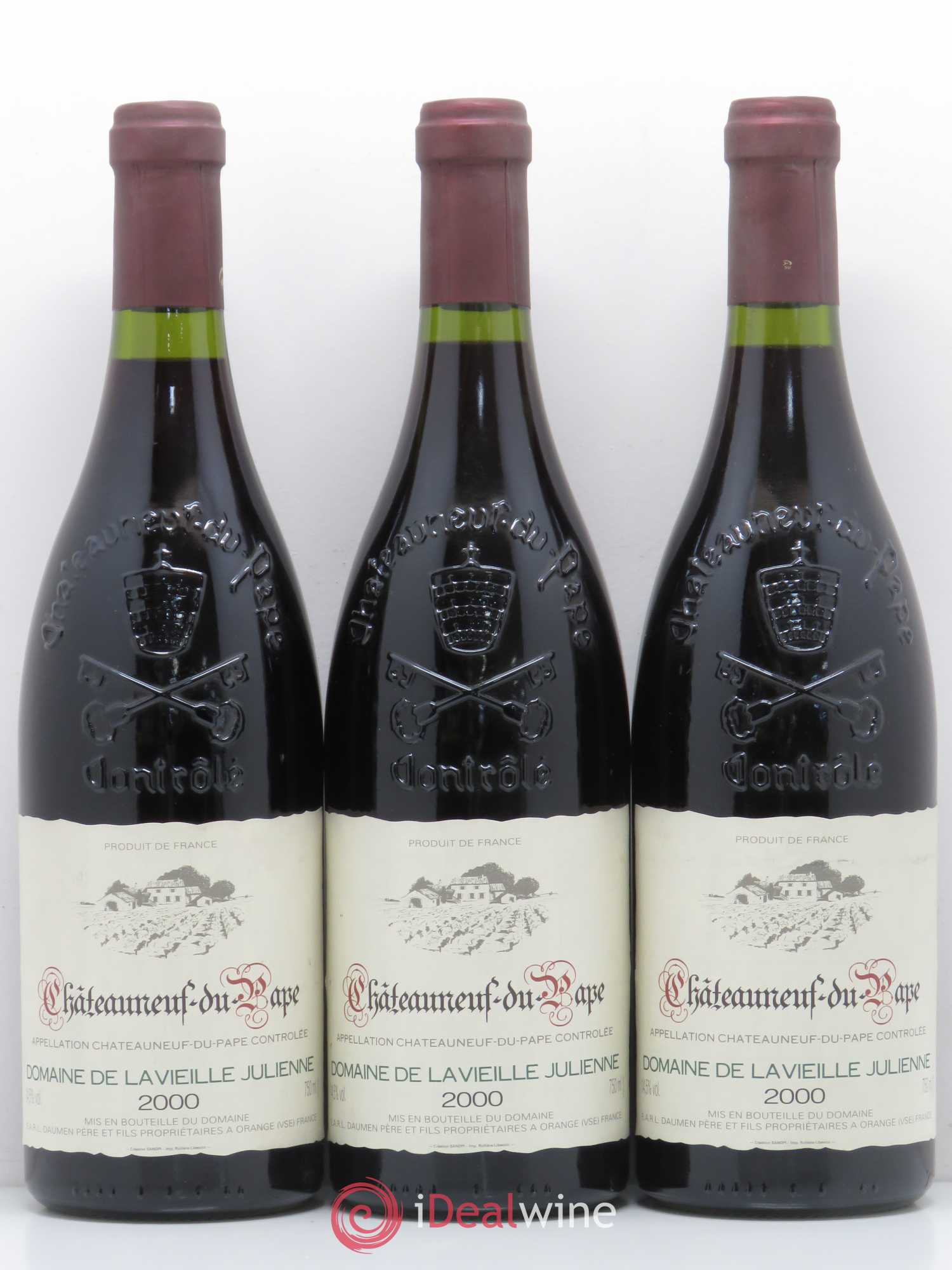 Châteauneuf-du-Pape Vieille Julienne (Domaine de la) Jean-Paul Daumen 2000 - Lot de 3 bouteilles - 0