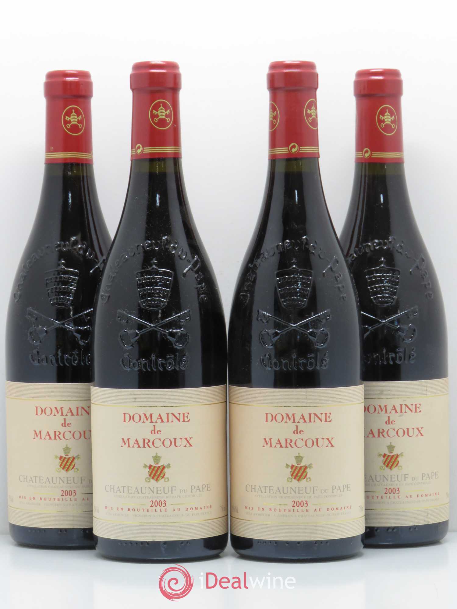 Châteauneuf-du-Pape Marcoux (Domaine de) 2003 - Lot de 4 bouteilles - 0