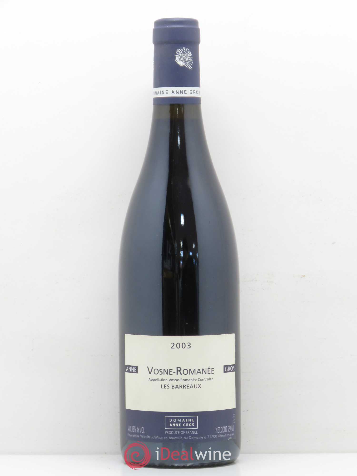 Vosne-Romanée Les Barreaux Anne Gros 2003 - Lot de 1 bouteille - 0