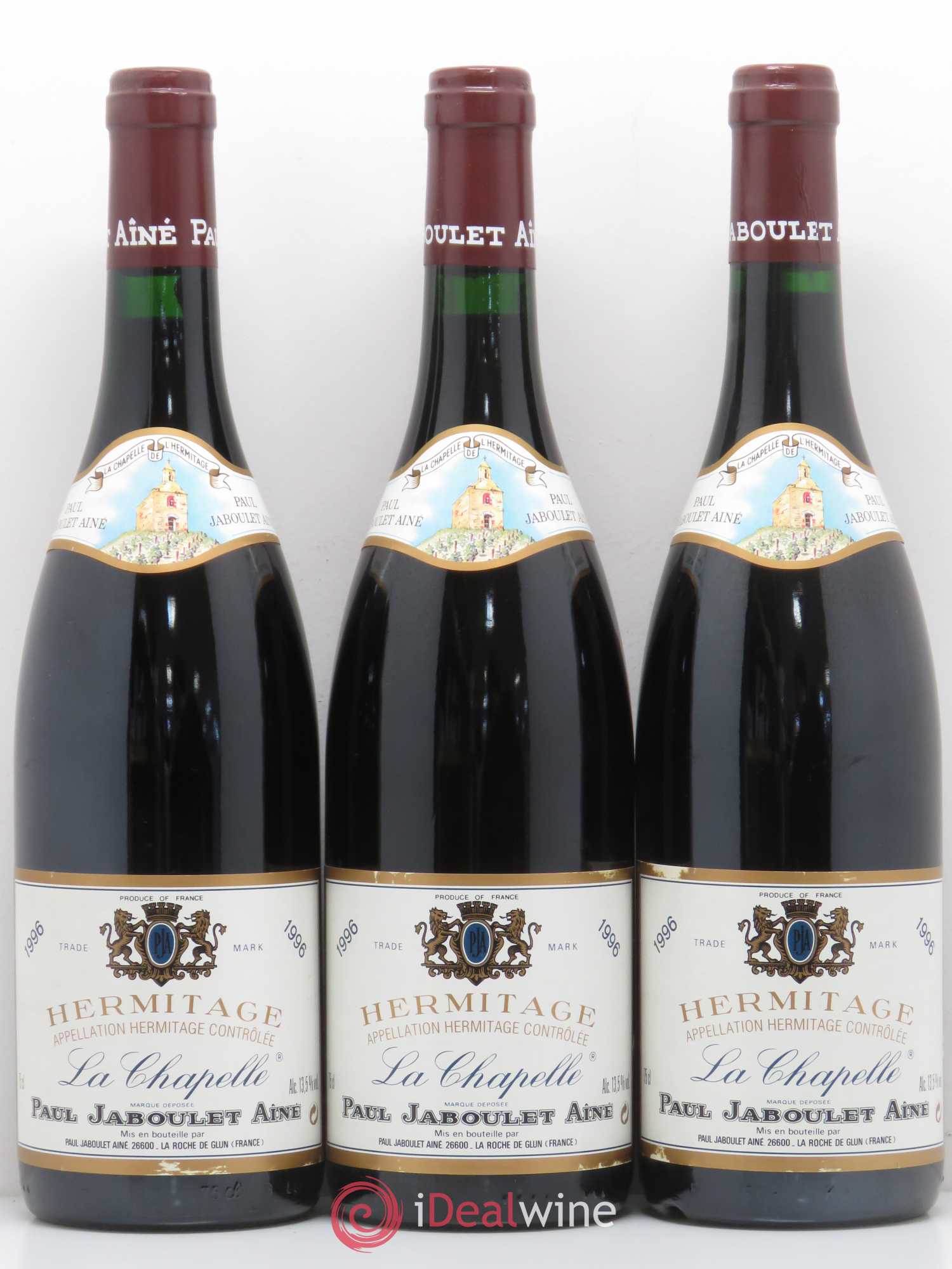 Hermitage La Chapelle Paul Jaboulet Ainé 1996 - Lot de 3 bouteilles - 0
