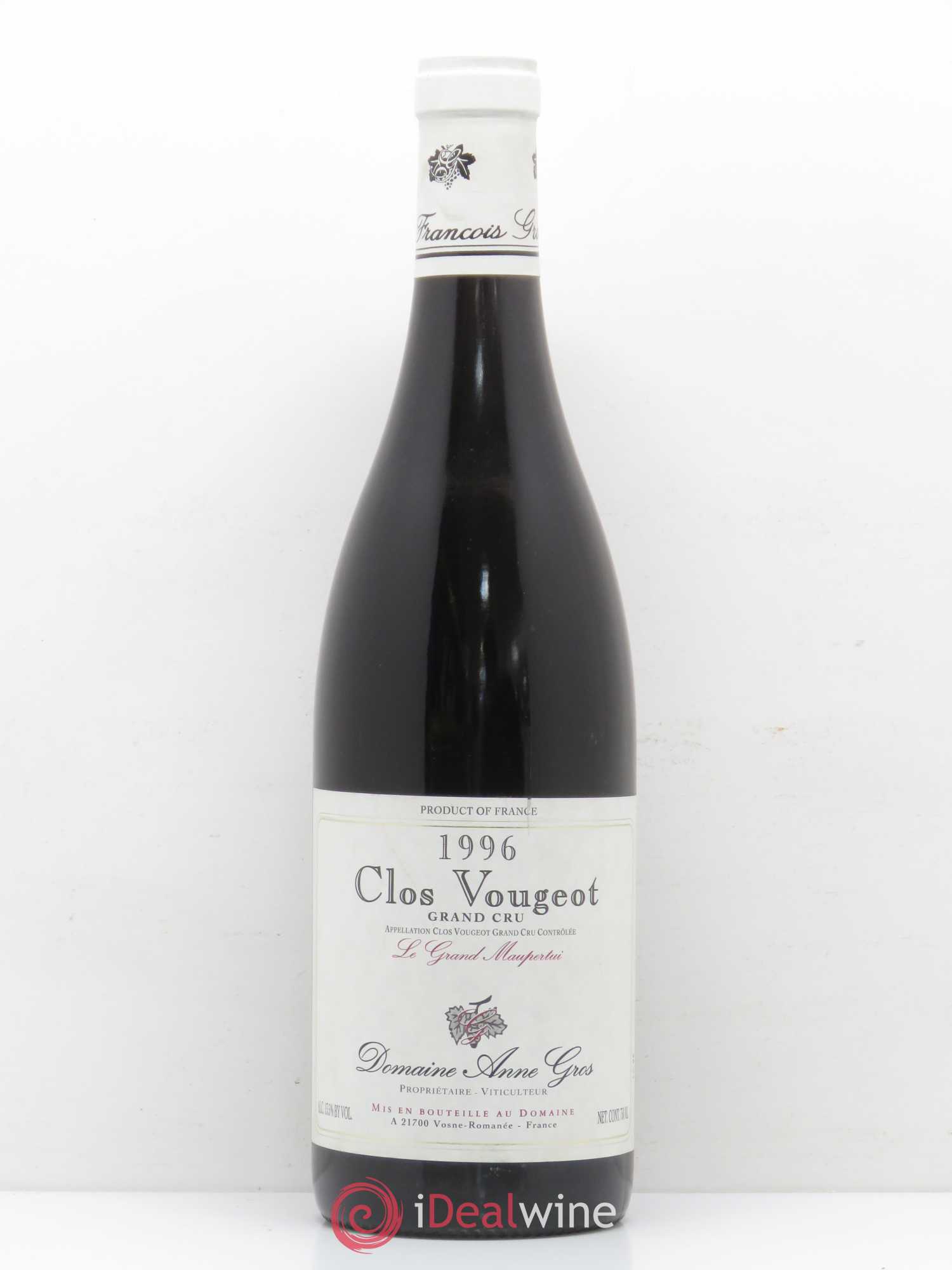 Clos de Vougeot Grand Cru Anne Gros Le Grand Maupertui 1996 - Lot de 1 bouteille - 0