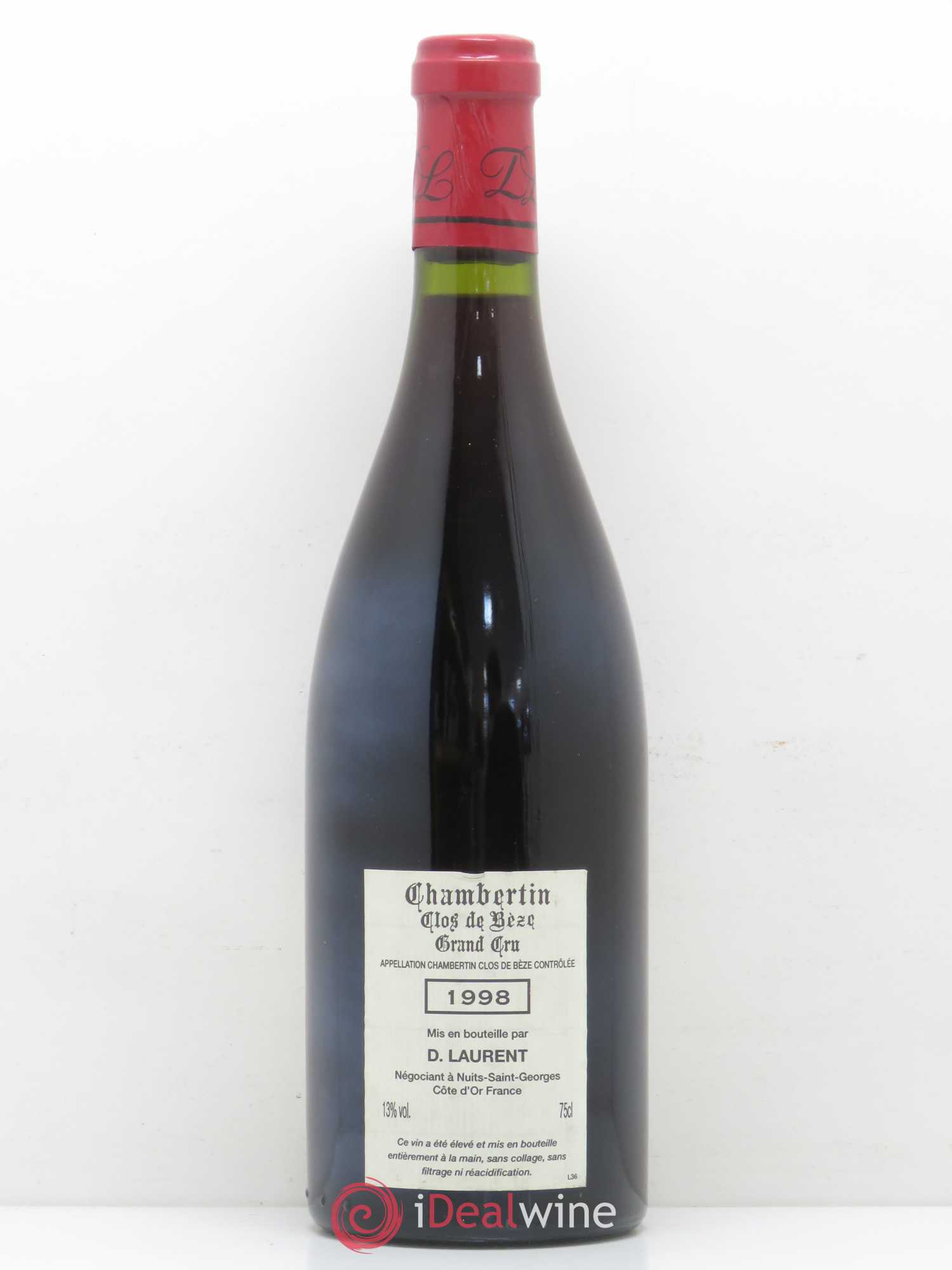 Chambertin Clos de Bèze Grand Cru Grande cuvée Vieilles vignes Dominique Laurent 1998 - Lot de 1 bouteille - 1