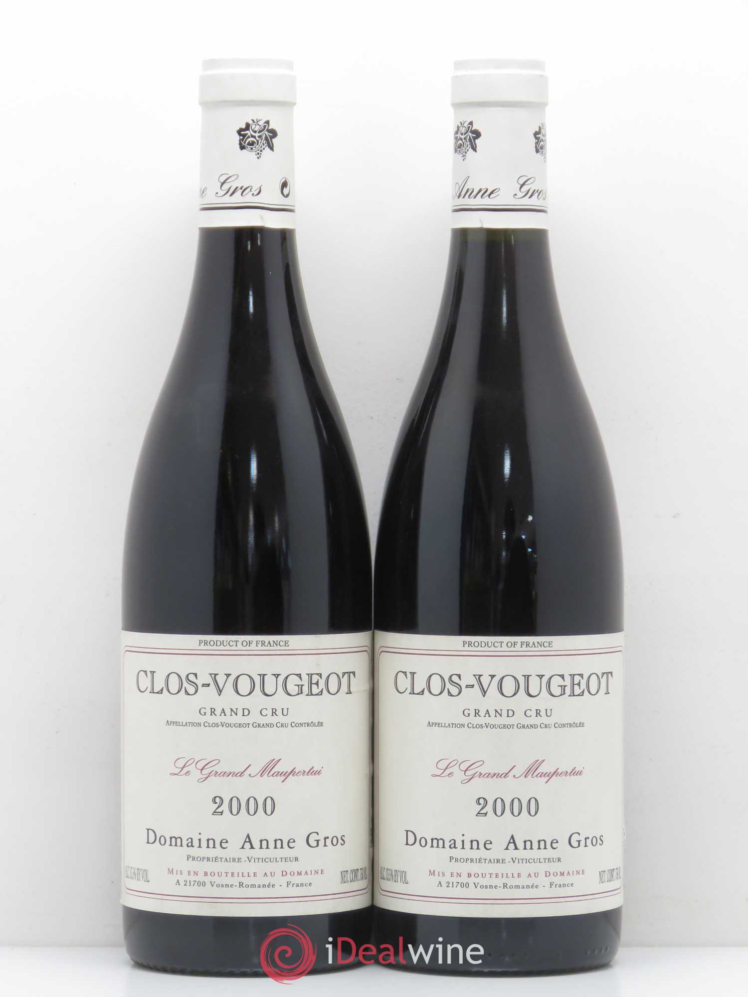 Clos de Vougeot Grand Cru Anne Gros Le Grand Maupertui 2000 - Lot de 2 bouteilles - 0
