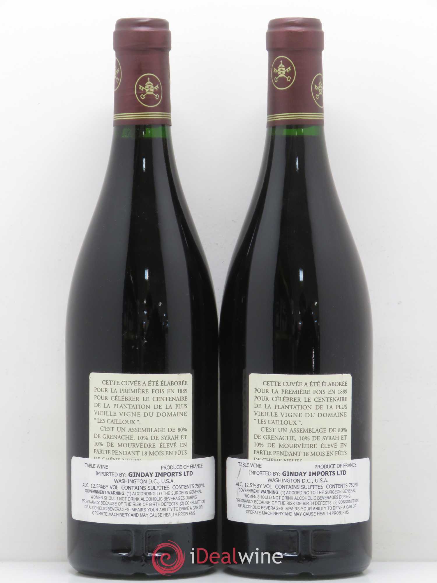 Châteauneuf-du-Pape Les Cailloux Cuvée Centenaire André Brunel 1998 - Lotto di 2 bottiglie - 1