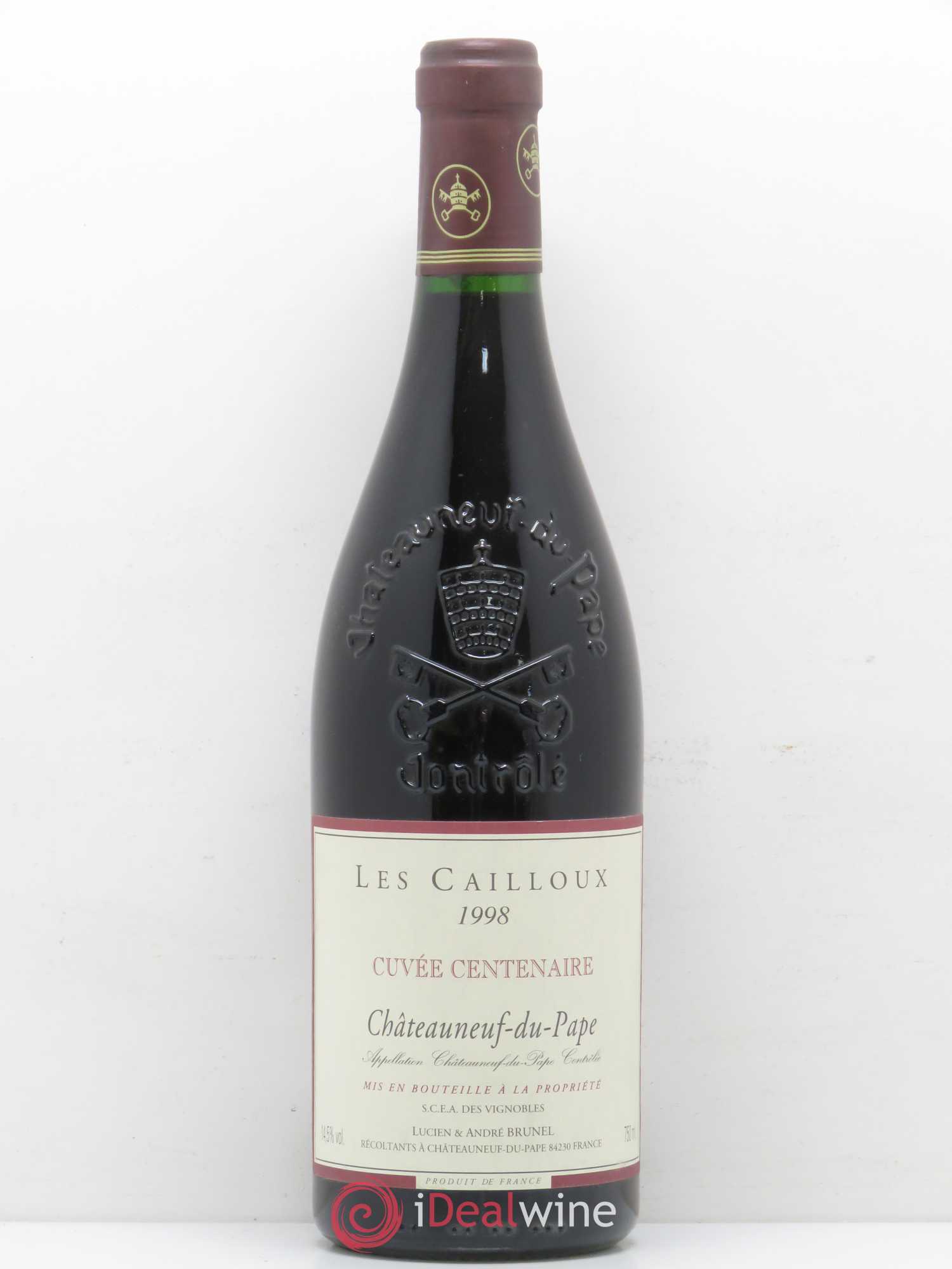 Châteauneuf-du-Pape Les Cailloux Cuvée Centenaire André Brunel 1998 - Lot de 1 bouteille - 0