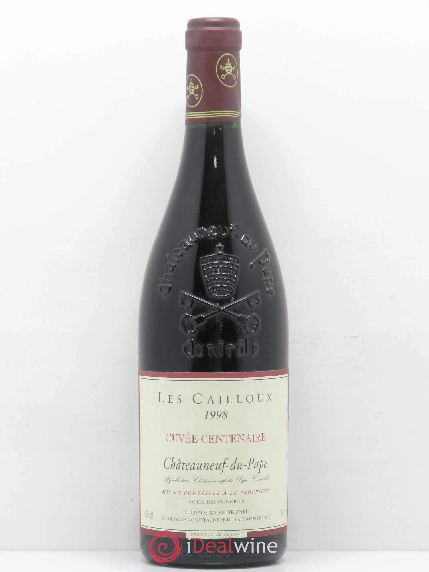 Châteauneuf-du-Pape Les Cailloux Cuvée Centenaire André Brunel 1998 - Lot de 1 bouteille - 0