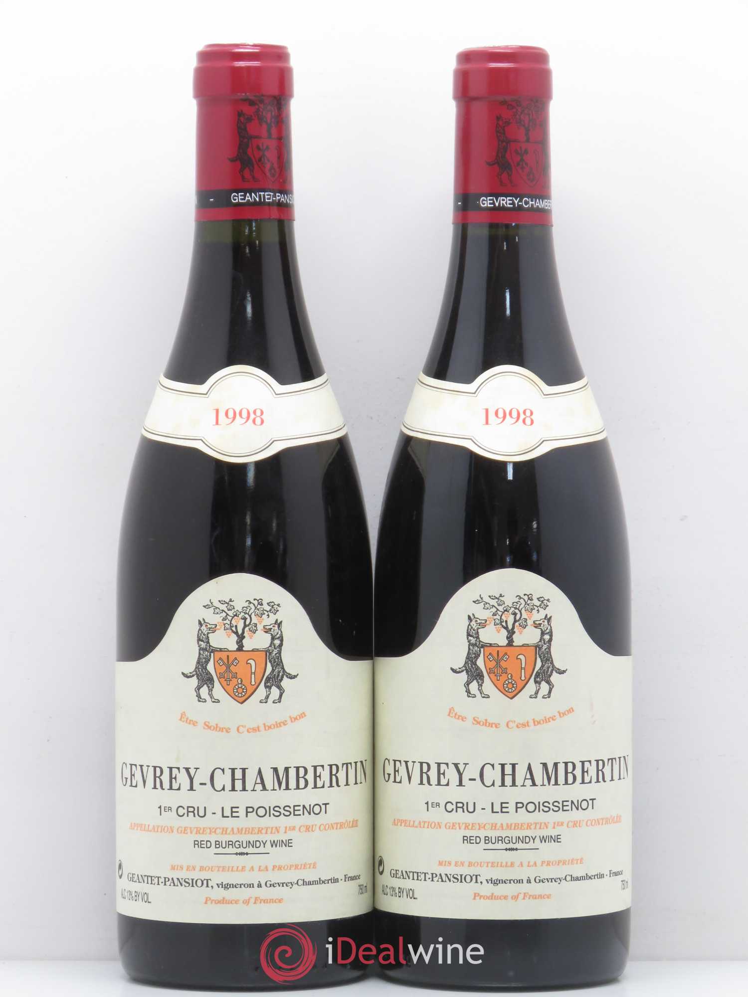 Gevrey-Chambertin 1er Cru Le Poissenot Geantet-Pansiot 1998 - Lot de 2 bouteilles - 0