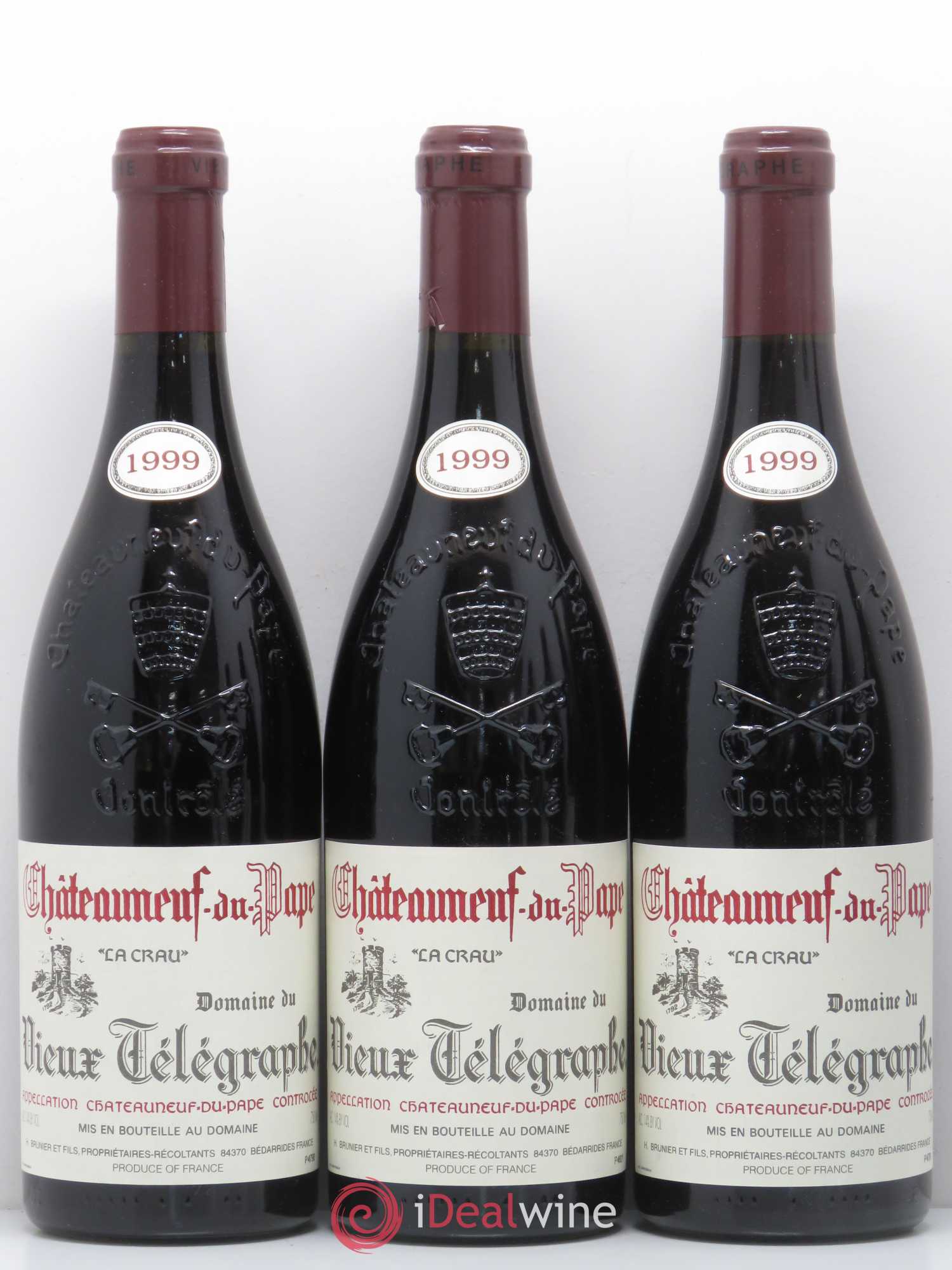 Châteauneuf-du-Pape Vieux Télégraphe (Domaine du) Vignobles Brunier 1999 - Lot de 6 bouteilles - 1