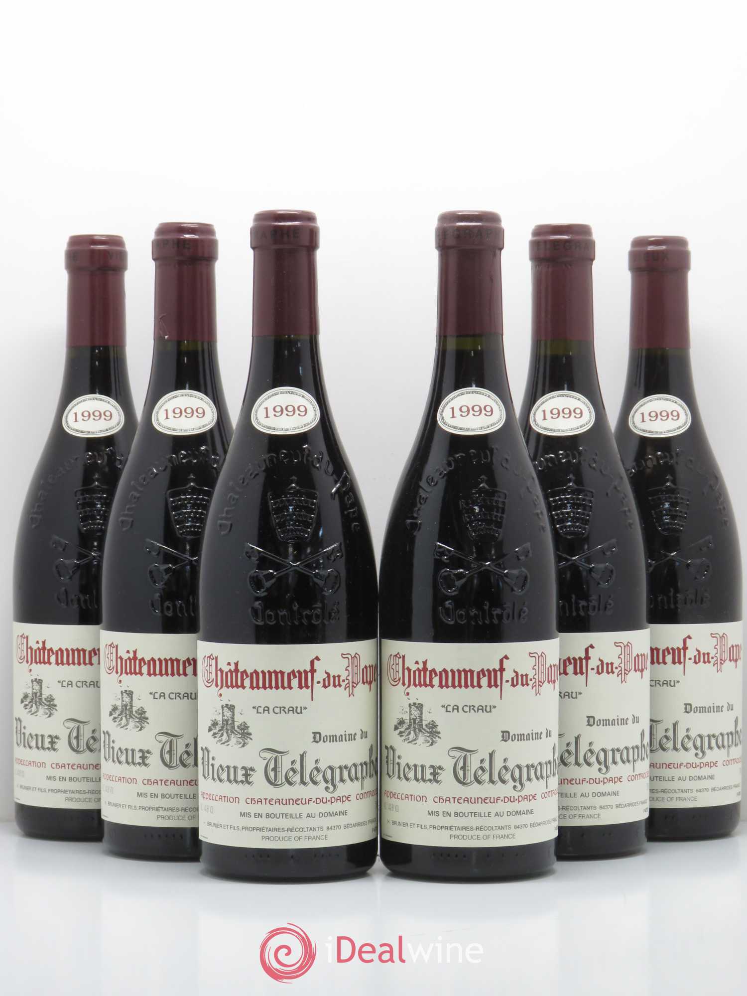 Châteauneuf-du-Pape Vieux Télégraphe (Domaine du) Vignobles Brunier 1999 - Lot de 6 bouteilles - 0
