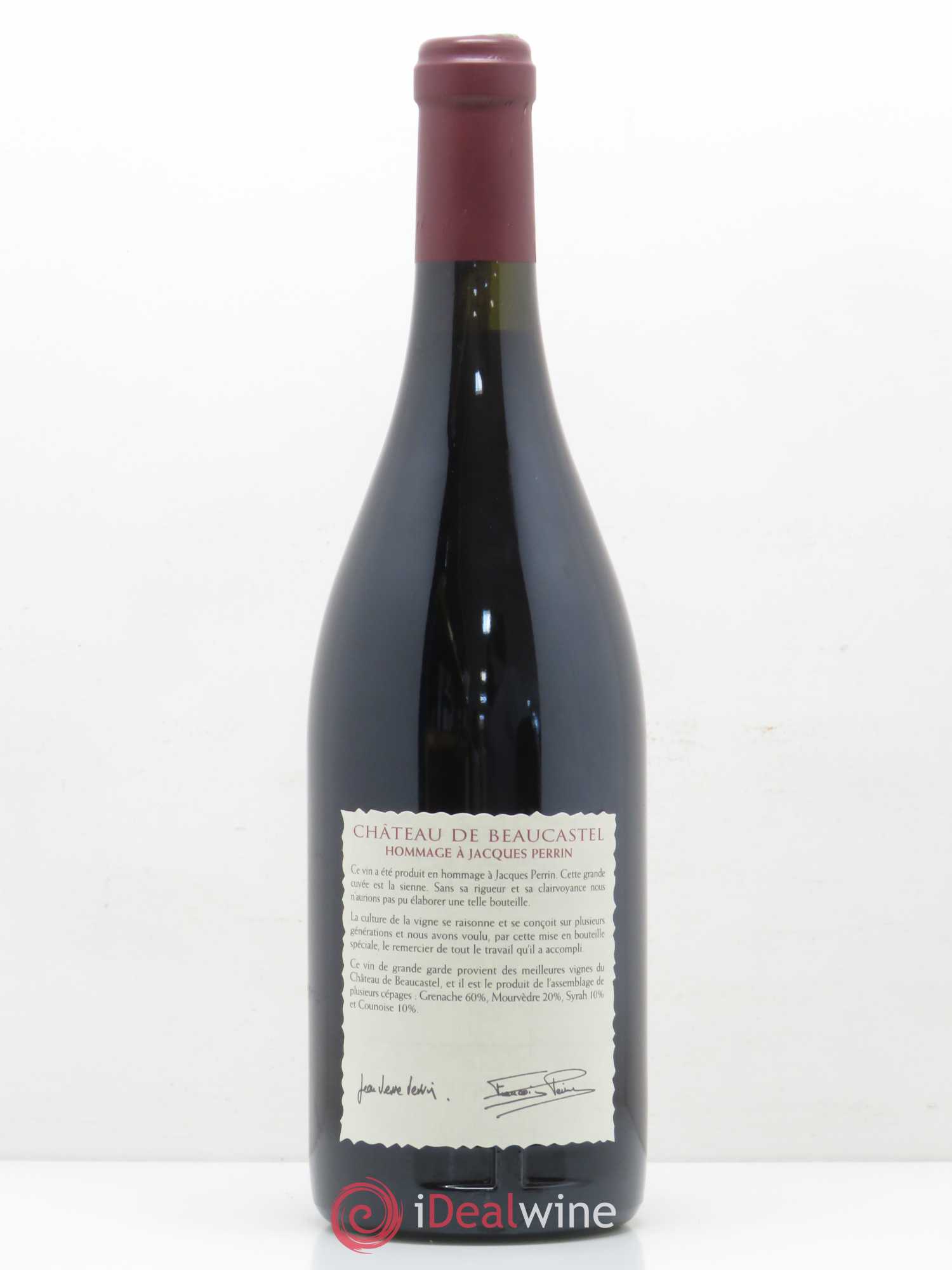Châteauneuf-du-Pape Château de Beaucastel Hommage à Jacques Perrin Famille Perrin 1998 - Lot de 1 bouteille - 1