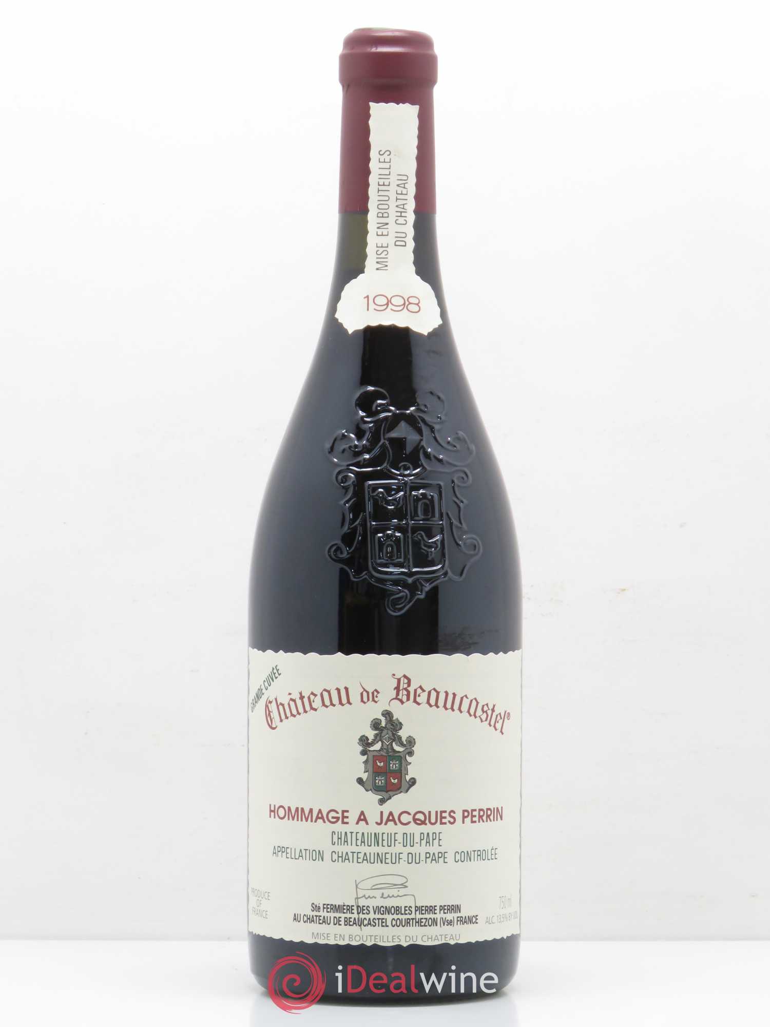 Châteauneuf-du-Pape Château de Beaucastel Hommage à Jacques Perrin Famille Perrin 1998 - Lot de 1 bouteille - 0