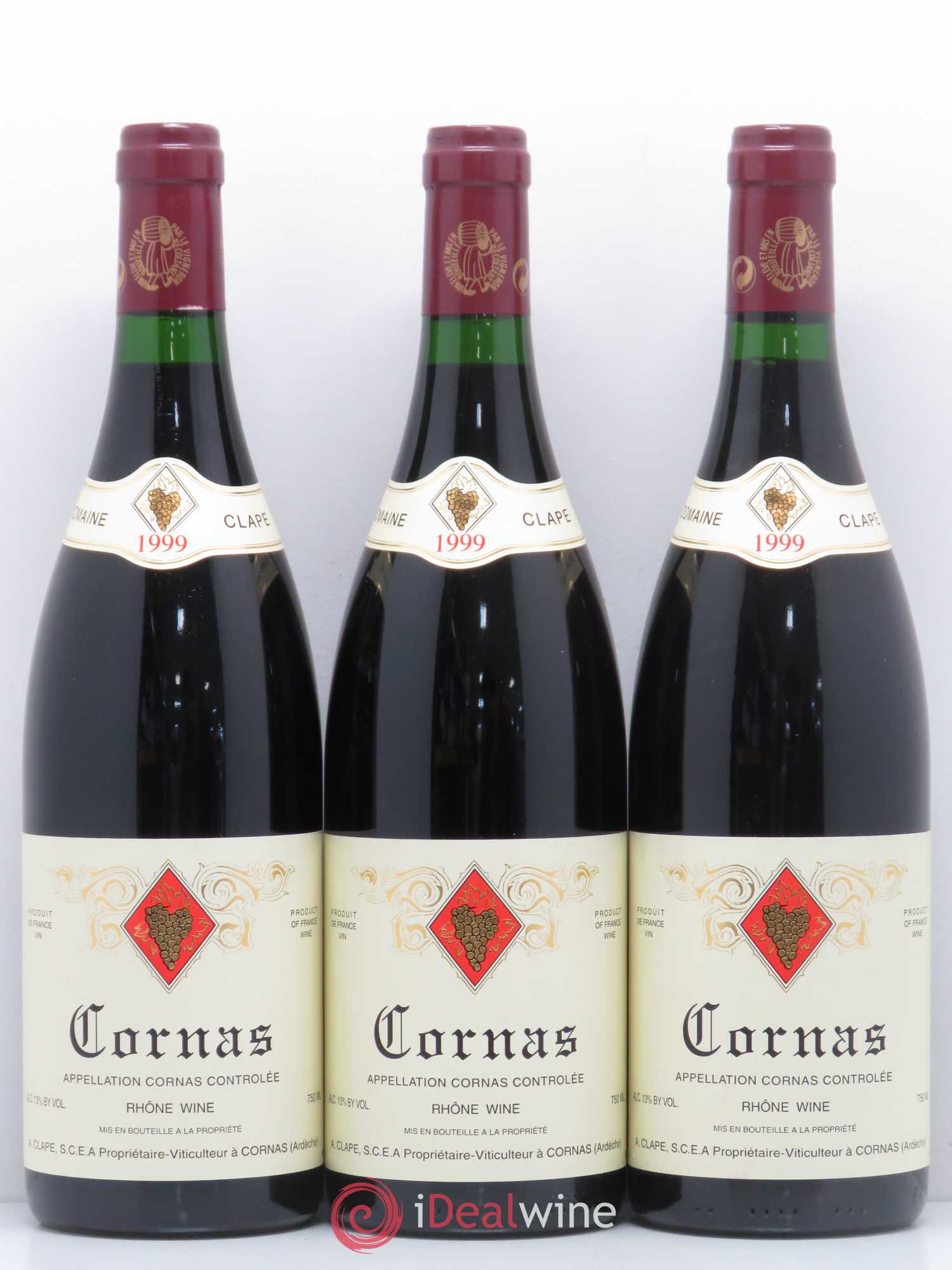 Cornas Auguste Clape 1999 - Lot de 3 bouteilles - 0