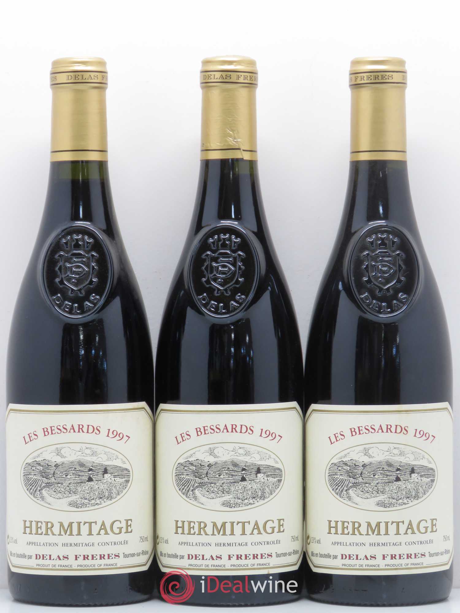 Hermitage Les Bessards Delas Frères 1997 - Lot de 3 bouteilles - 0