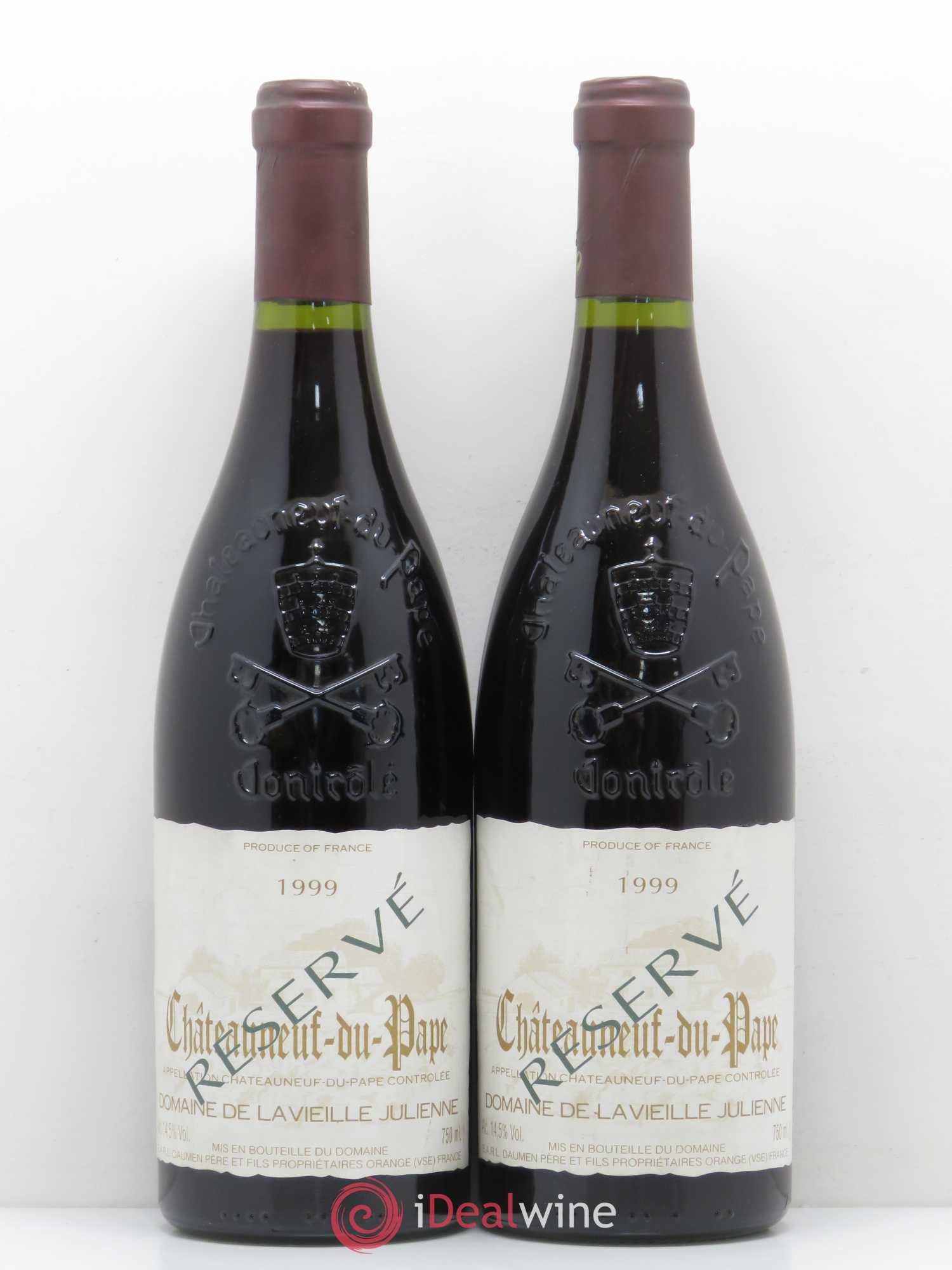 Châteauneuf-du-Pape Vieille Julienne (Domaine de la) Réservé Jean-Paul Daumen 1999 - Lot de 5 bouteilles - 2