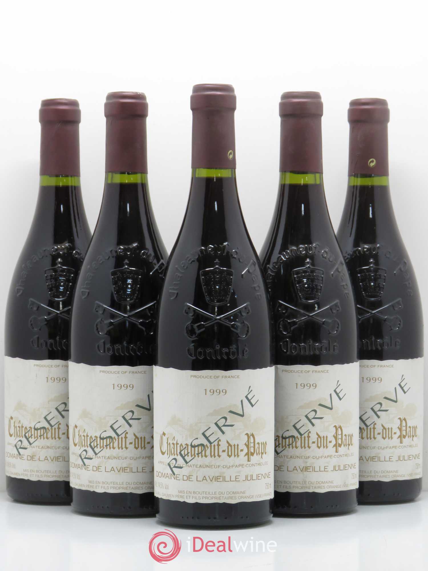 Châteauneuf-du-Pape Vieille Julienne (Domaine de la) Réservé Jean-Paul Daumen 1999 - Lot de 5 bouteilles - 0